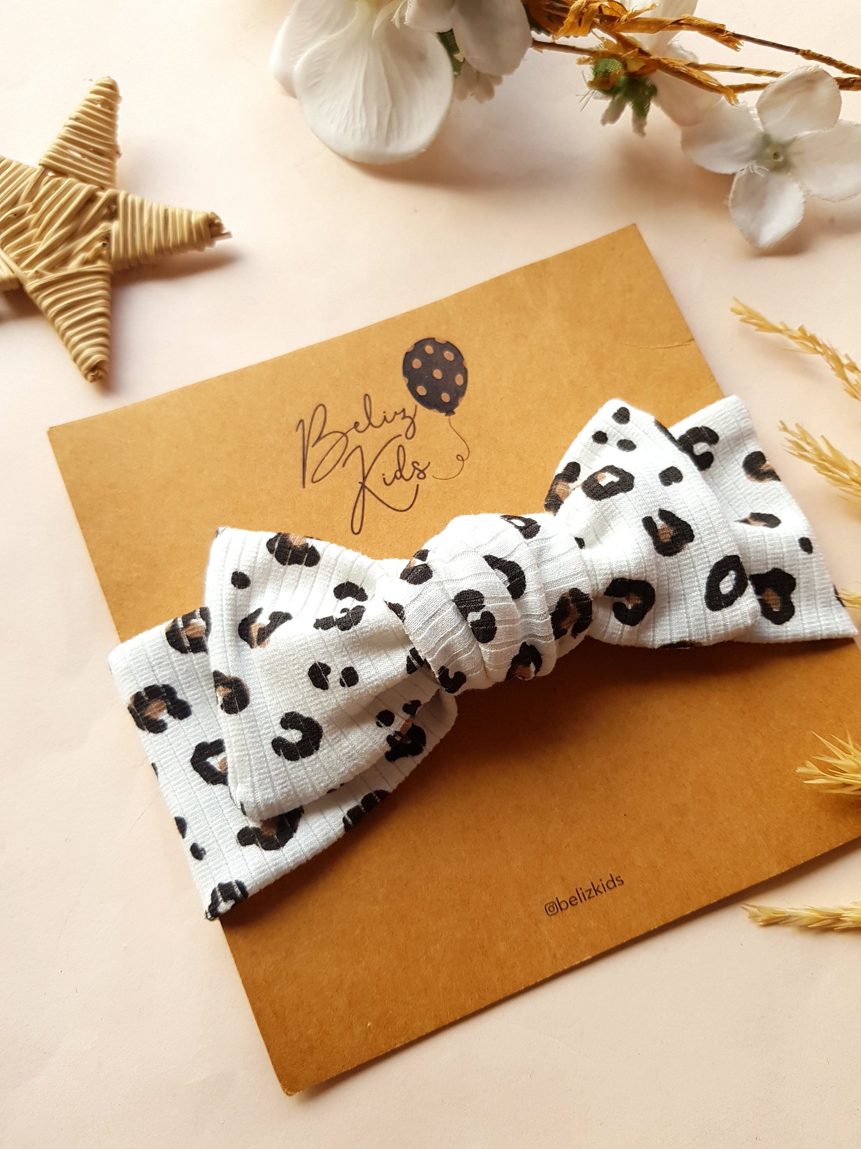 Leopar Desen Beyaz Ribana Bandana