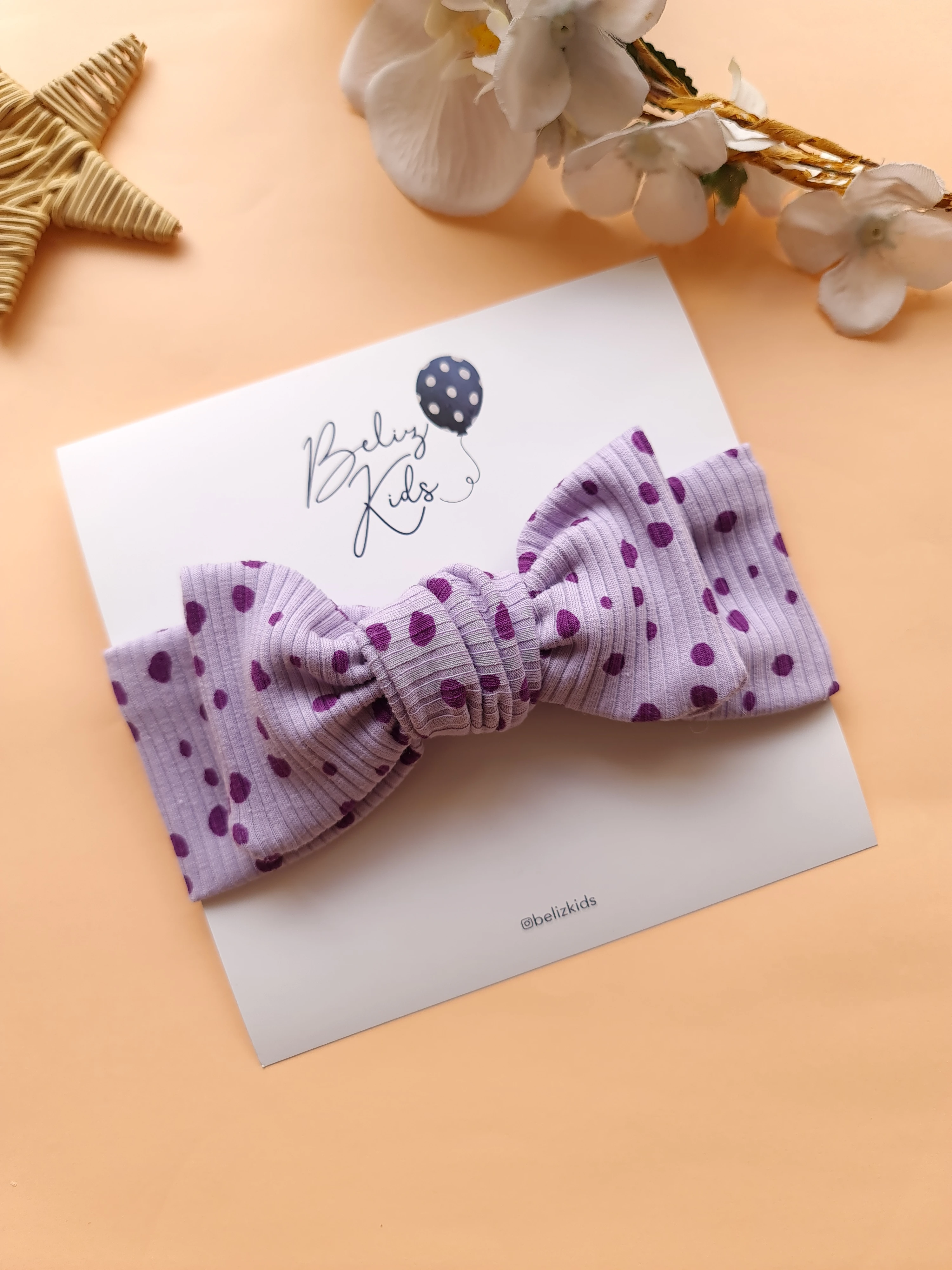 Mor Puantiyeli Lila Ribana Bandana