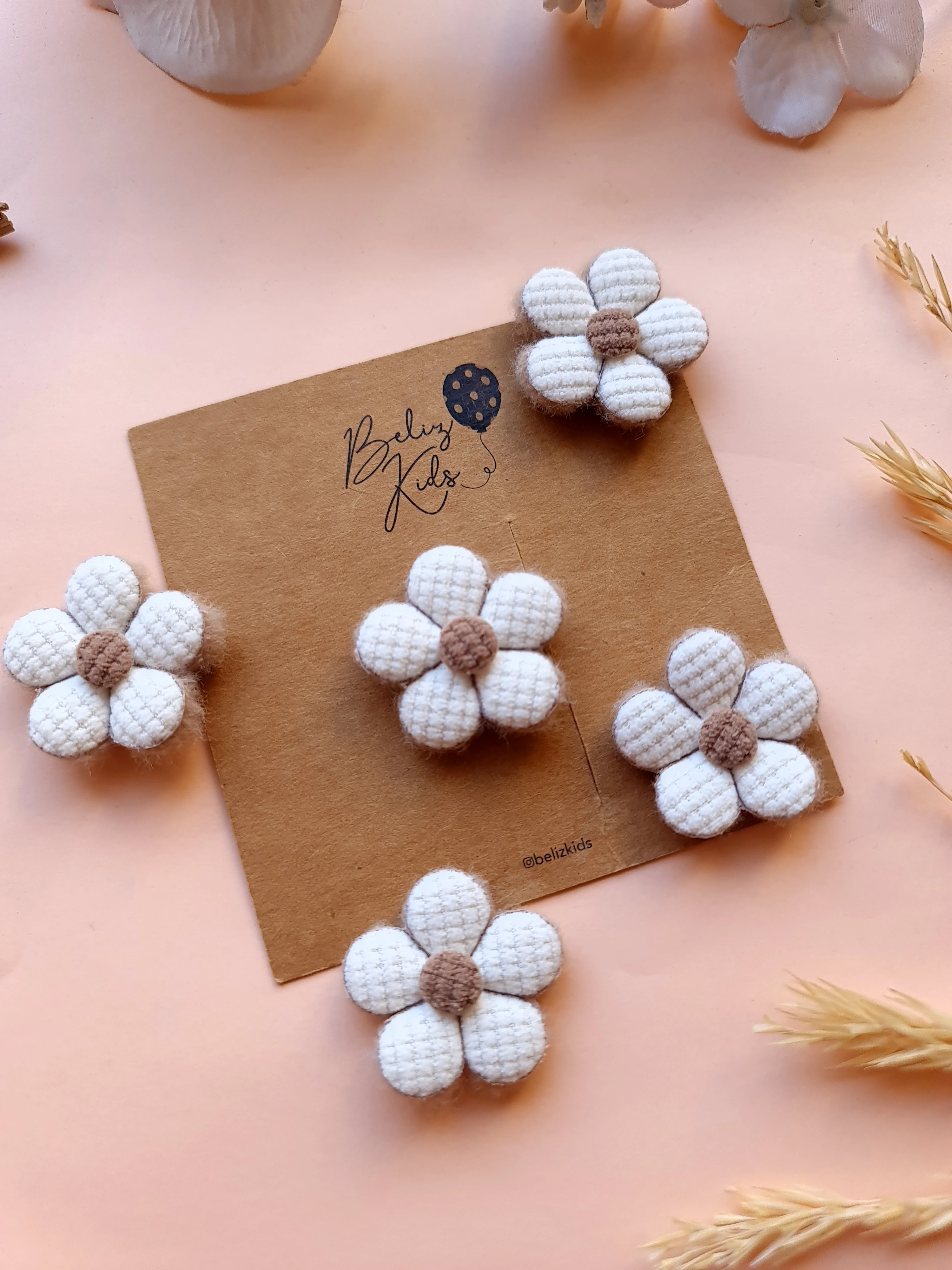 Puf Çiçek Az Saçlı Bebek Tokası