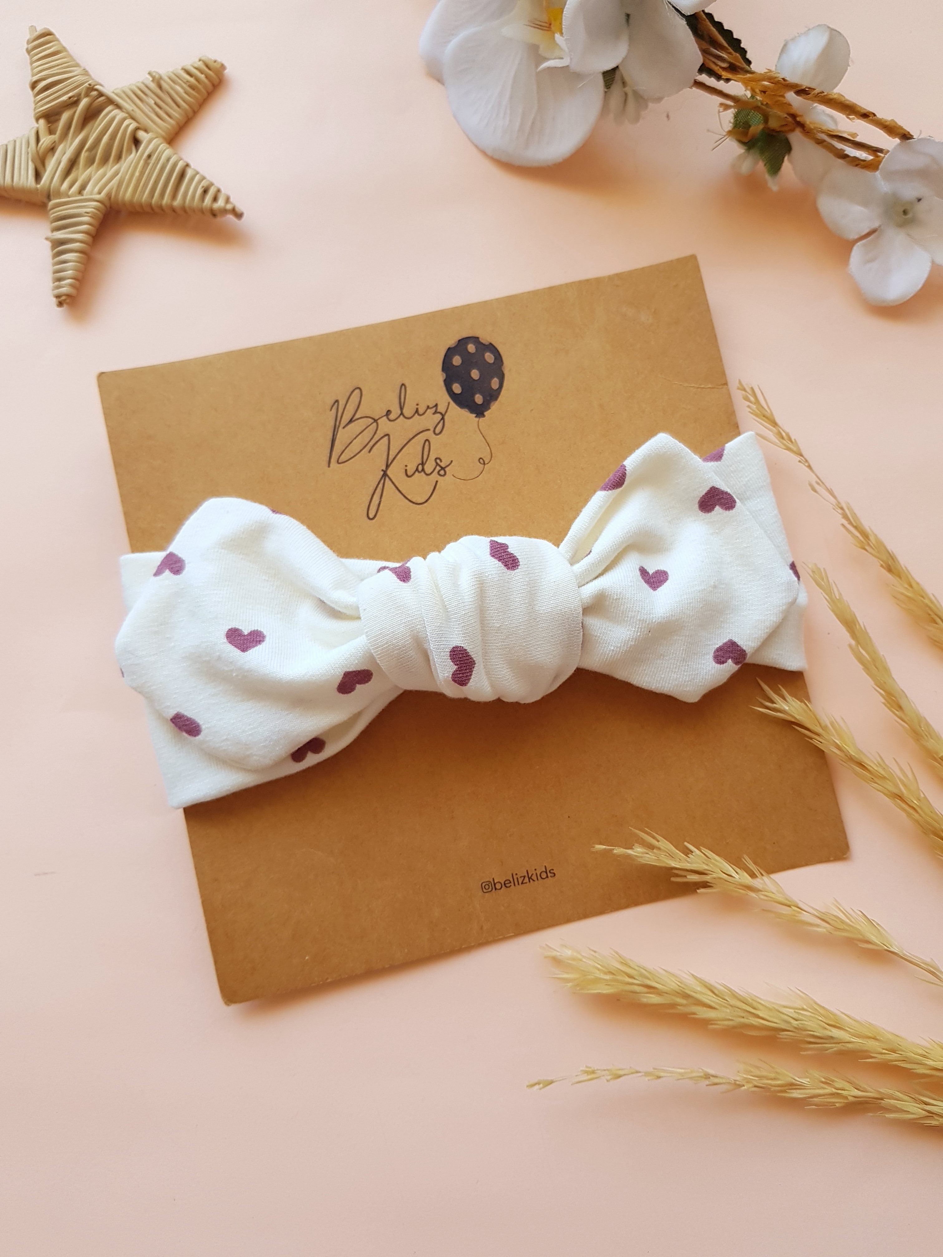 Kalp Desen Tavşan Kulak Bandana