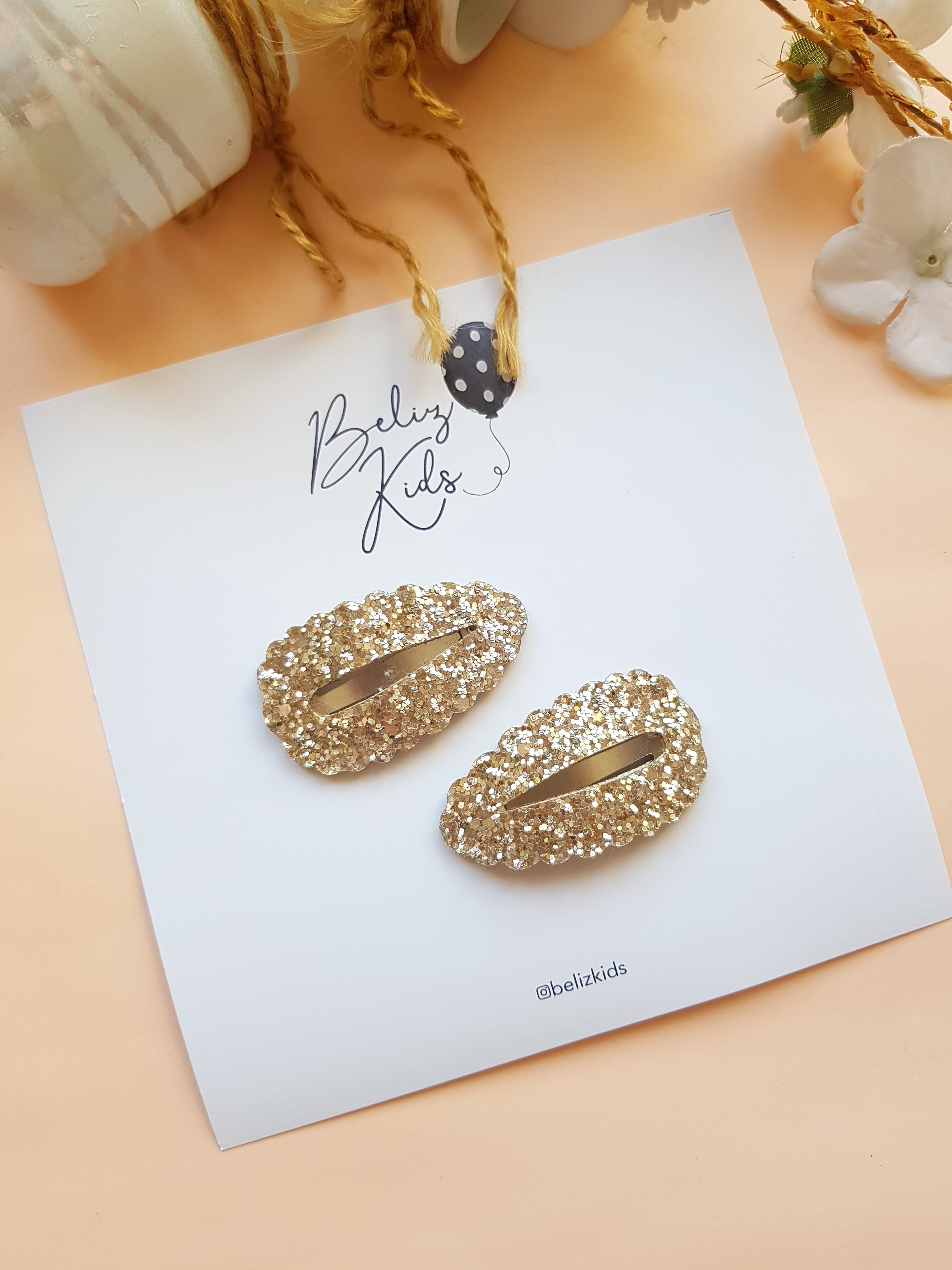 Glitter Gold Çıtçıt Toka Çift
