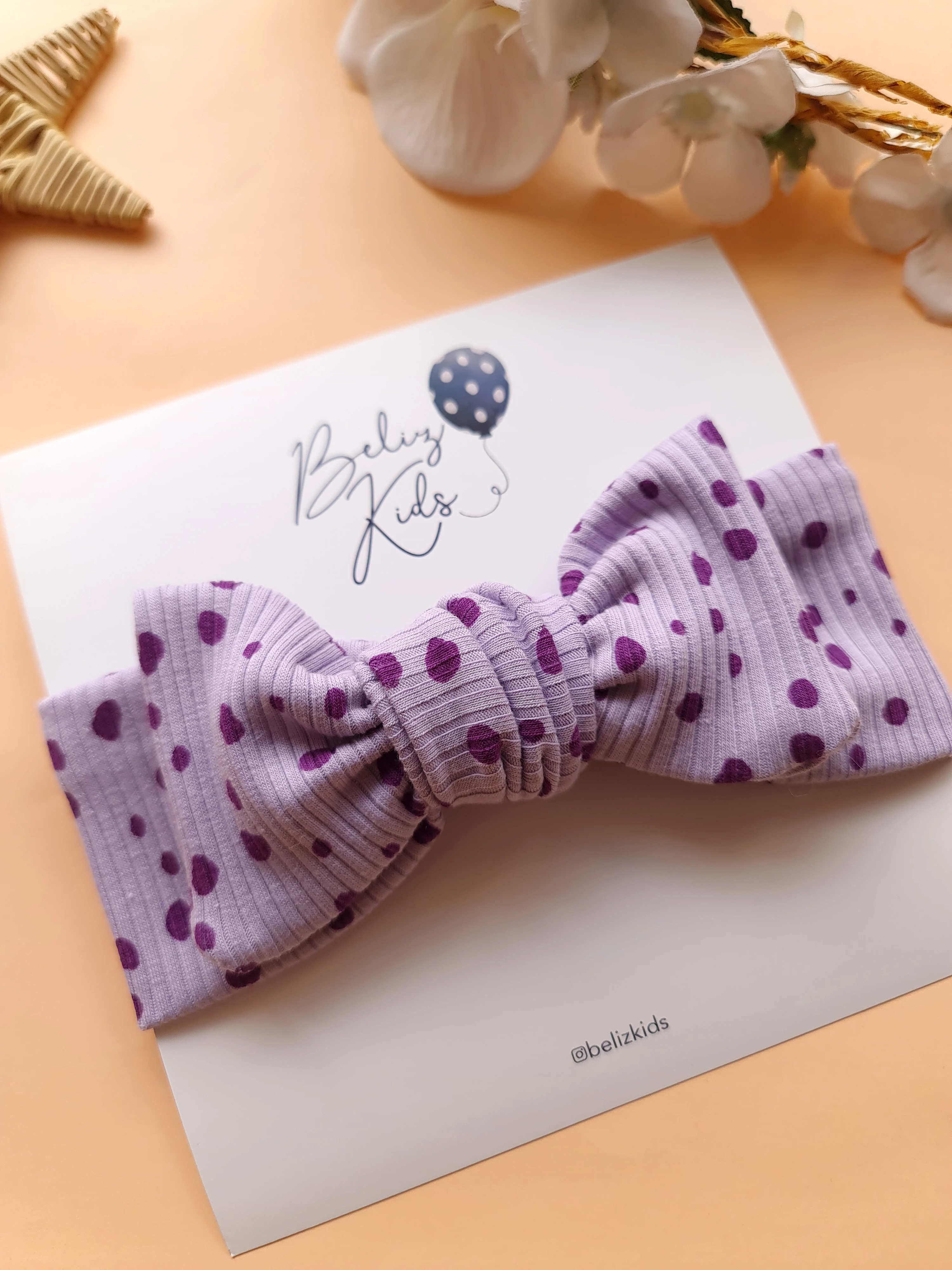 Mor Puantiyeli Lila Ribana Bandana