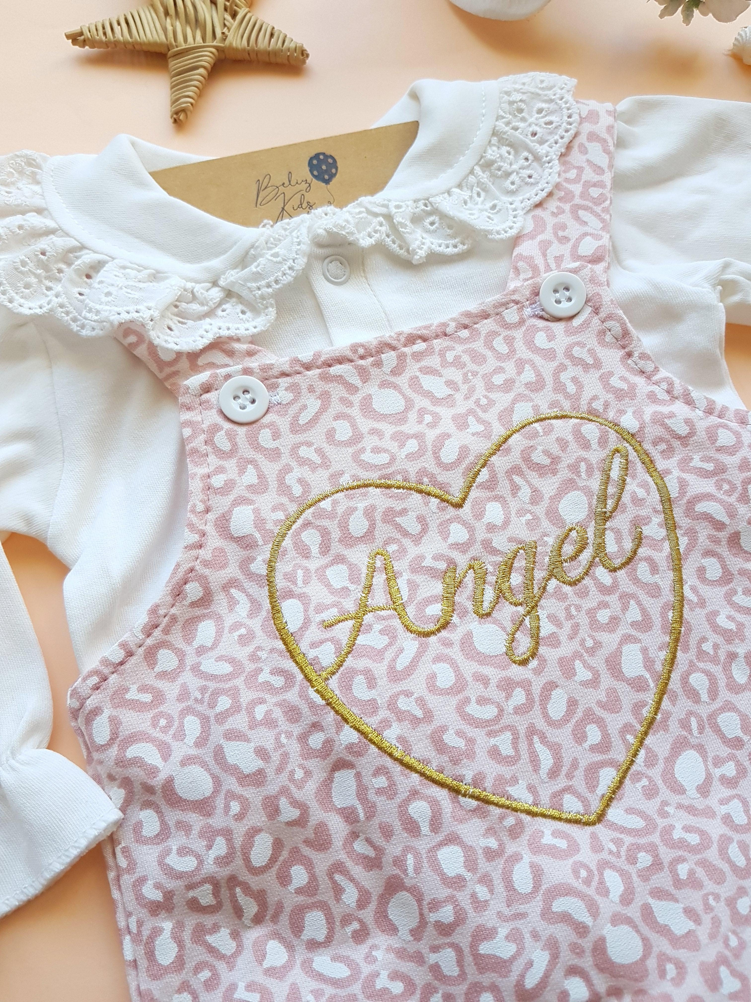 Angel Pembe Leopar Desen Salopet Takım