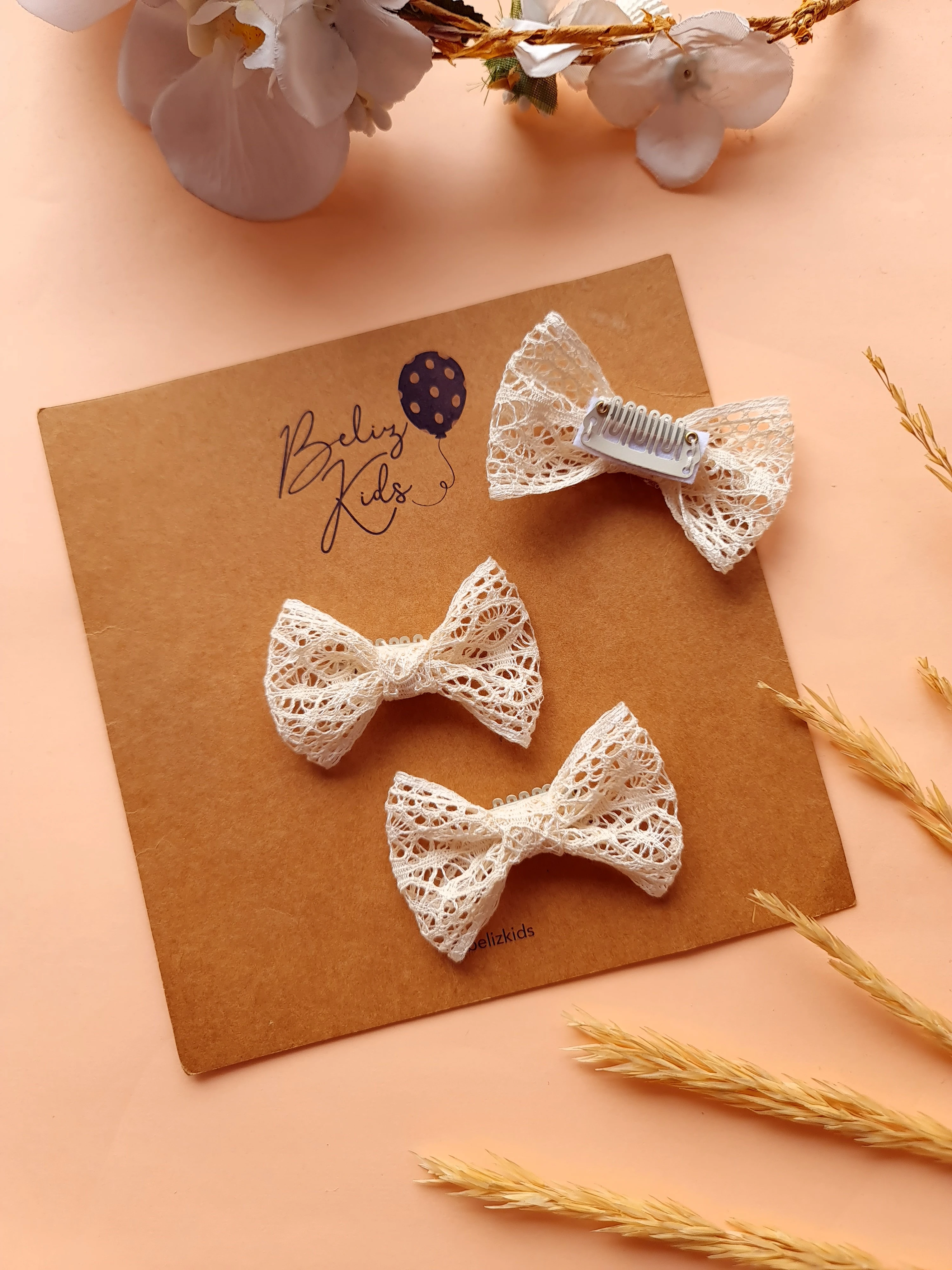 Dantel Fiyonk Az Saçlı Bebek Tokası Adet