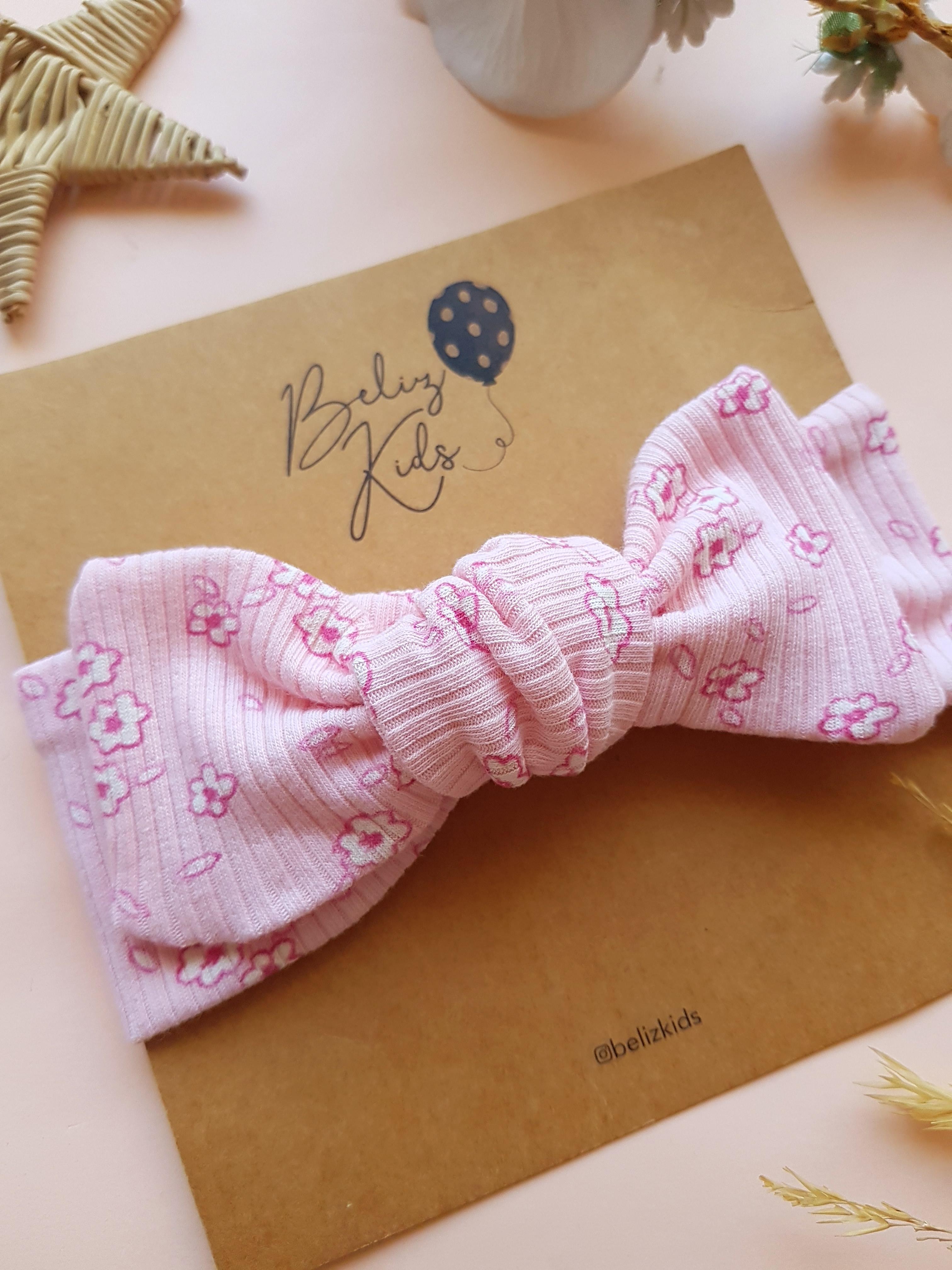 Çiçek Desen Pembe Ribana Bandana