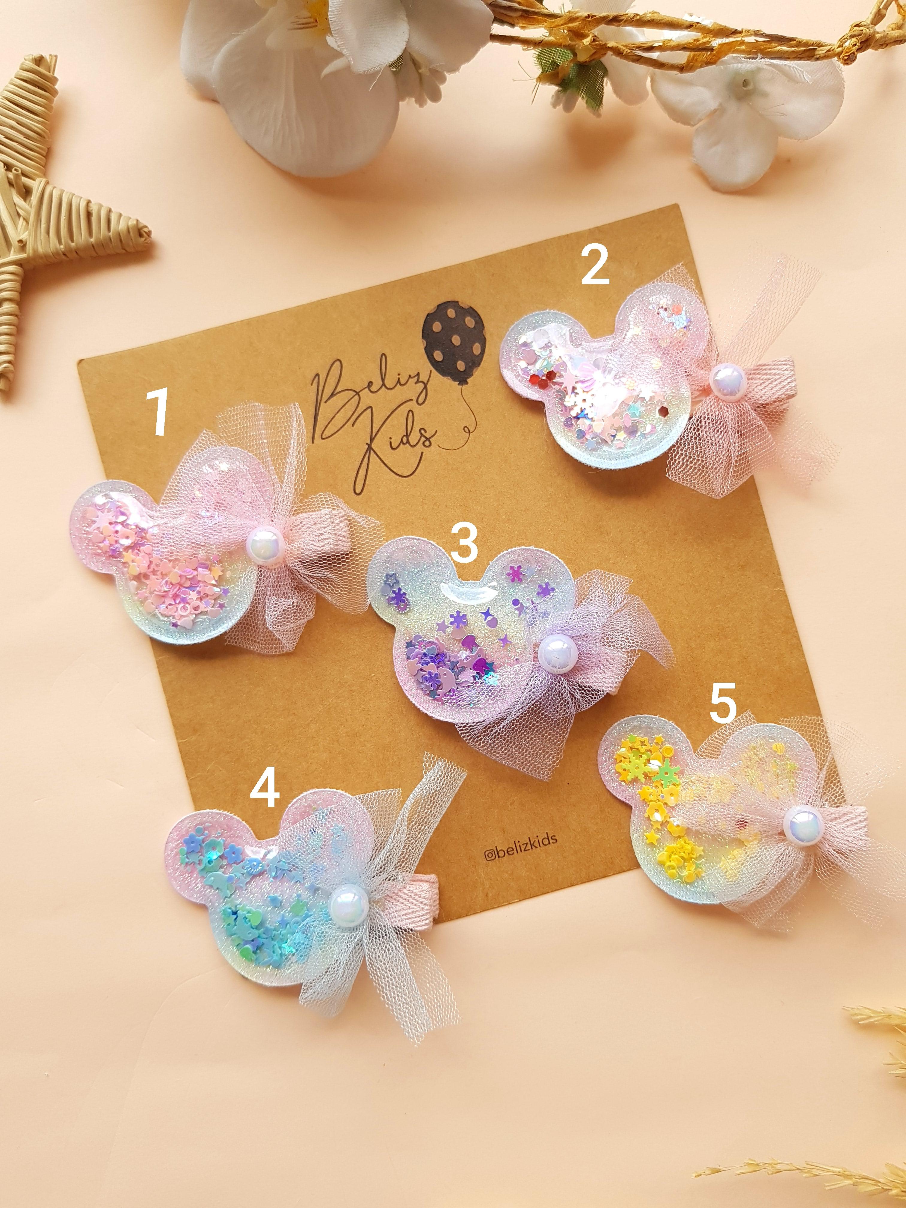 Pullu Mickey Detaylı Klips Toka Adet