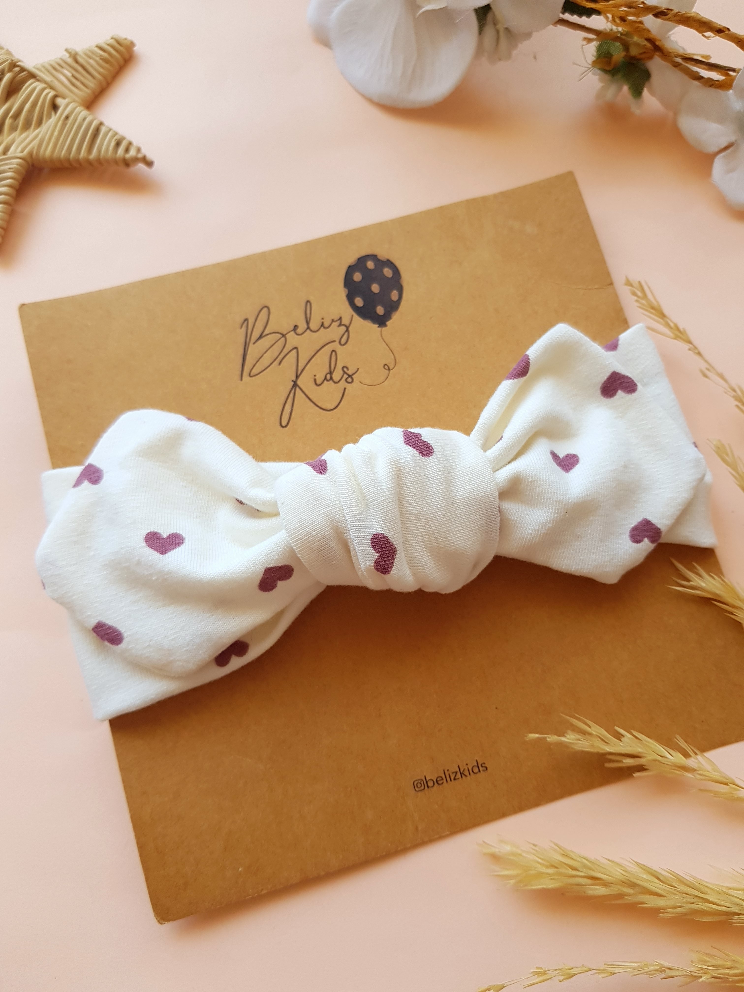 Kalp Desen Tavşan Kulak Bandana