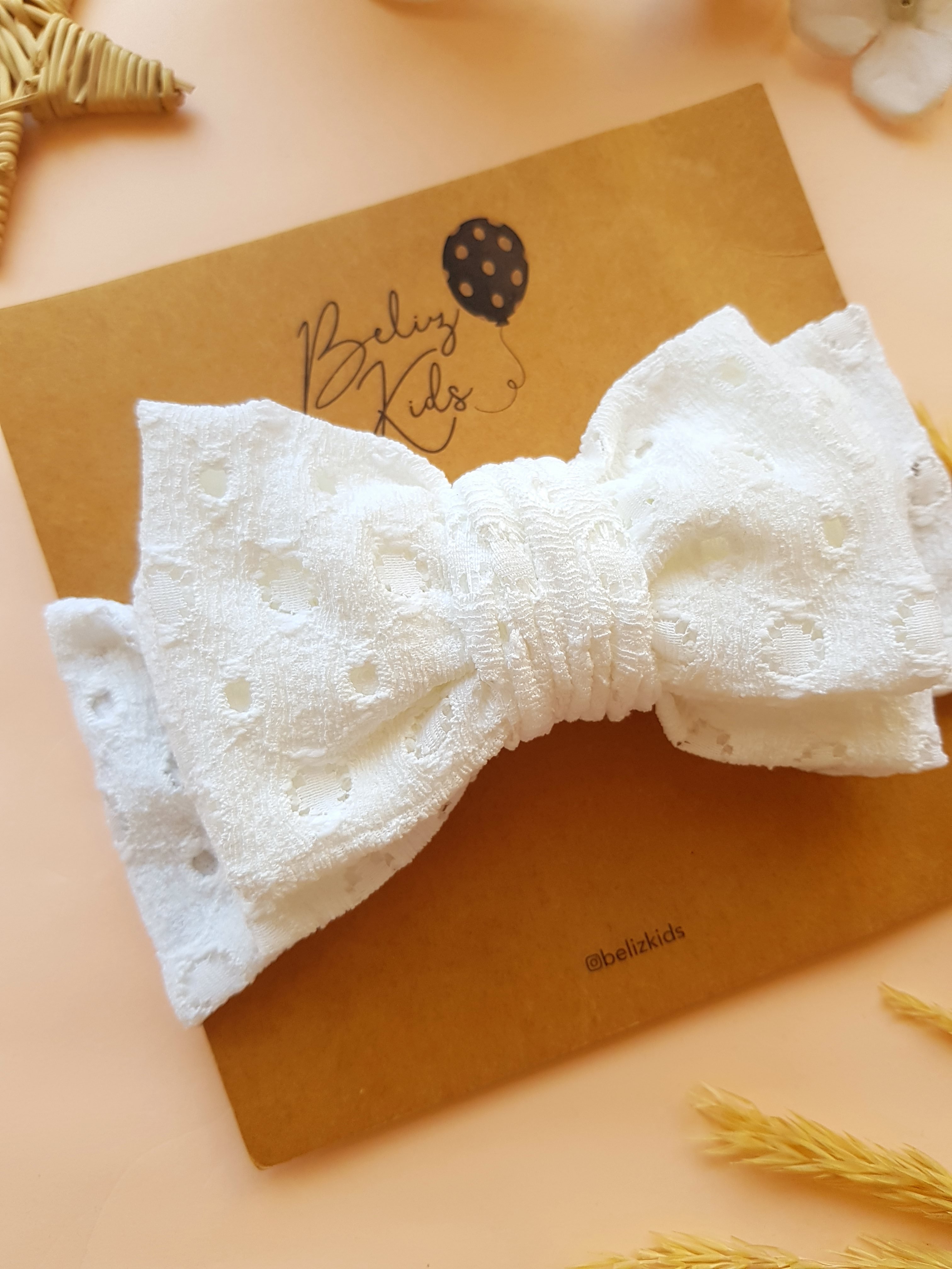 Beyaz Çift Fiyonk Fisto Bandana