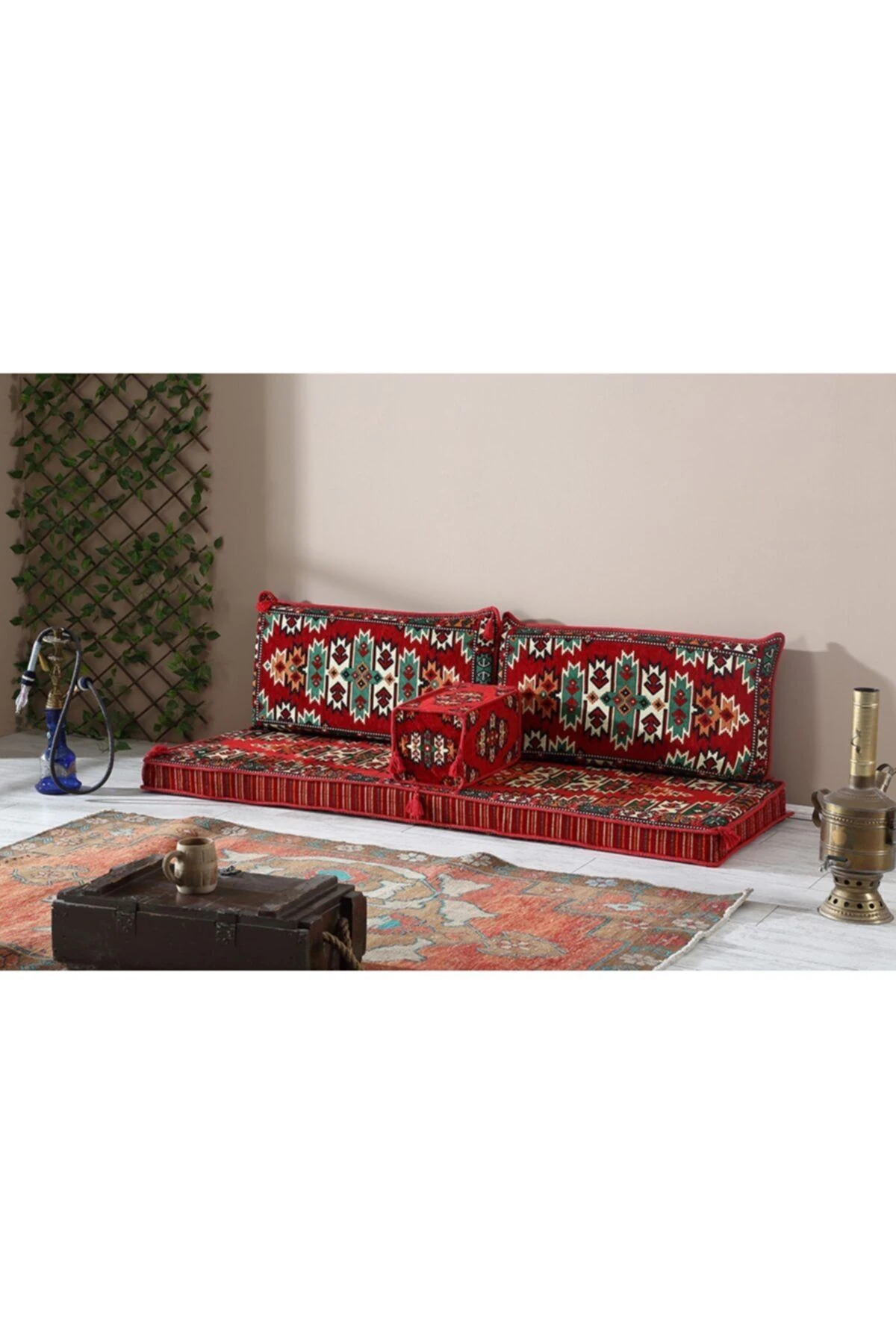 1.kalite Şark Köşesi Takımı Apaçi Kırmızı Modeli Sünger Dahil (4 Parça)