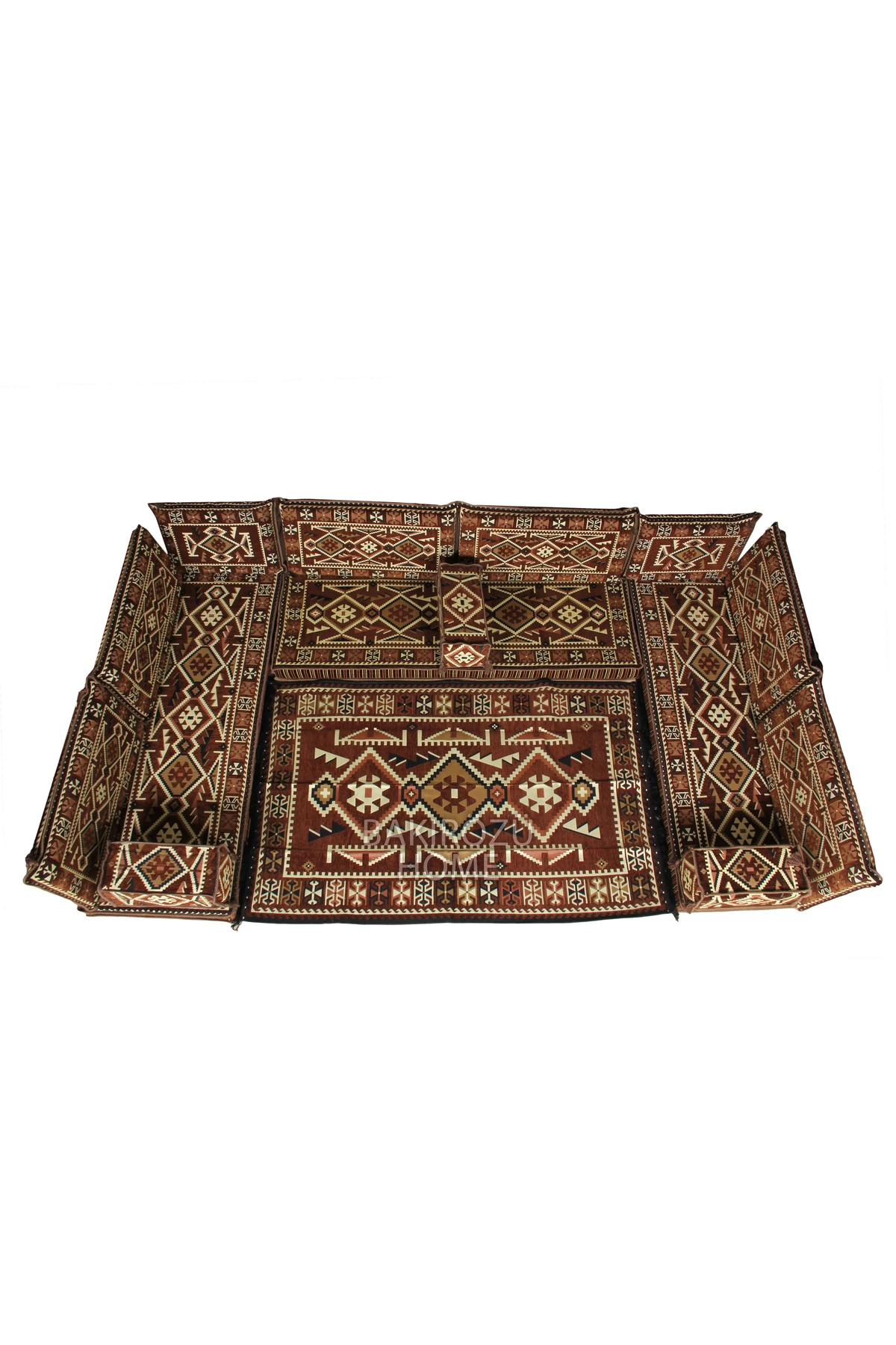 Şark Köşesi Takımı Kahve Anadolu Modeli Koltuk Takımı Sünger Dahil 15 Parça