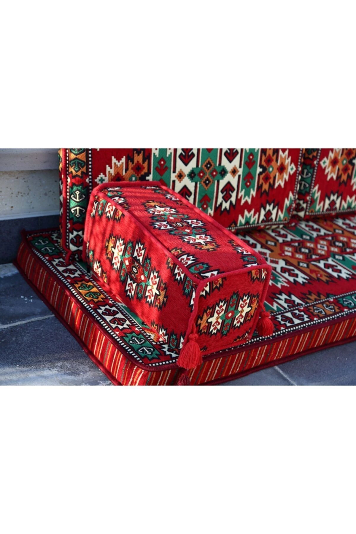 1.kalite Şark Köşesi Takımı Apaçi Kırmızı Modeli Sünger Dahil (4 Parça)