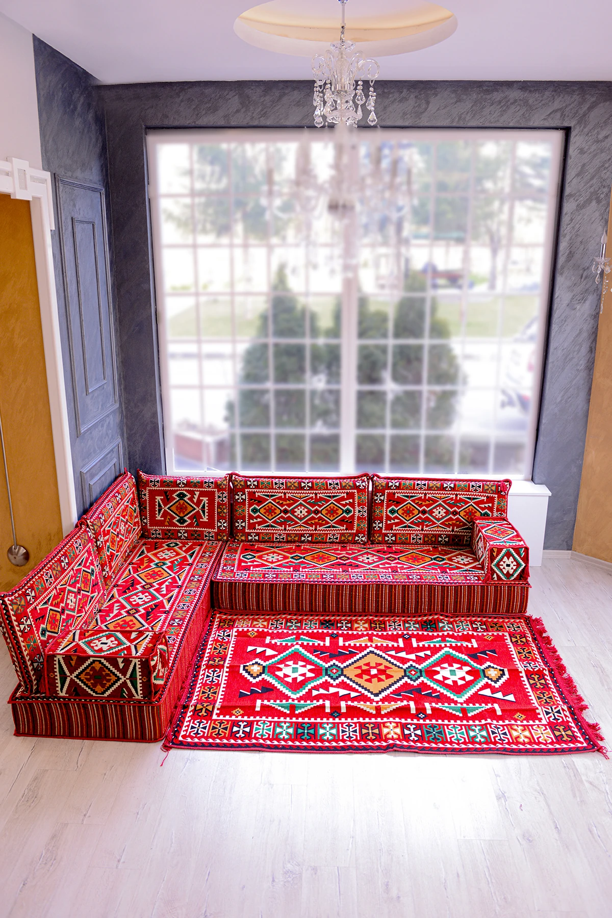 Şark Köşesi Takımı Kırmızı Anadolu Modeli 10 Parça (20 CM MİNDER KALINLIĞI)