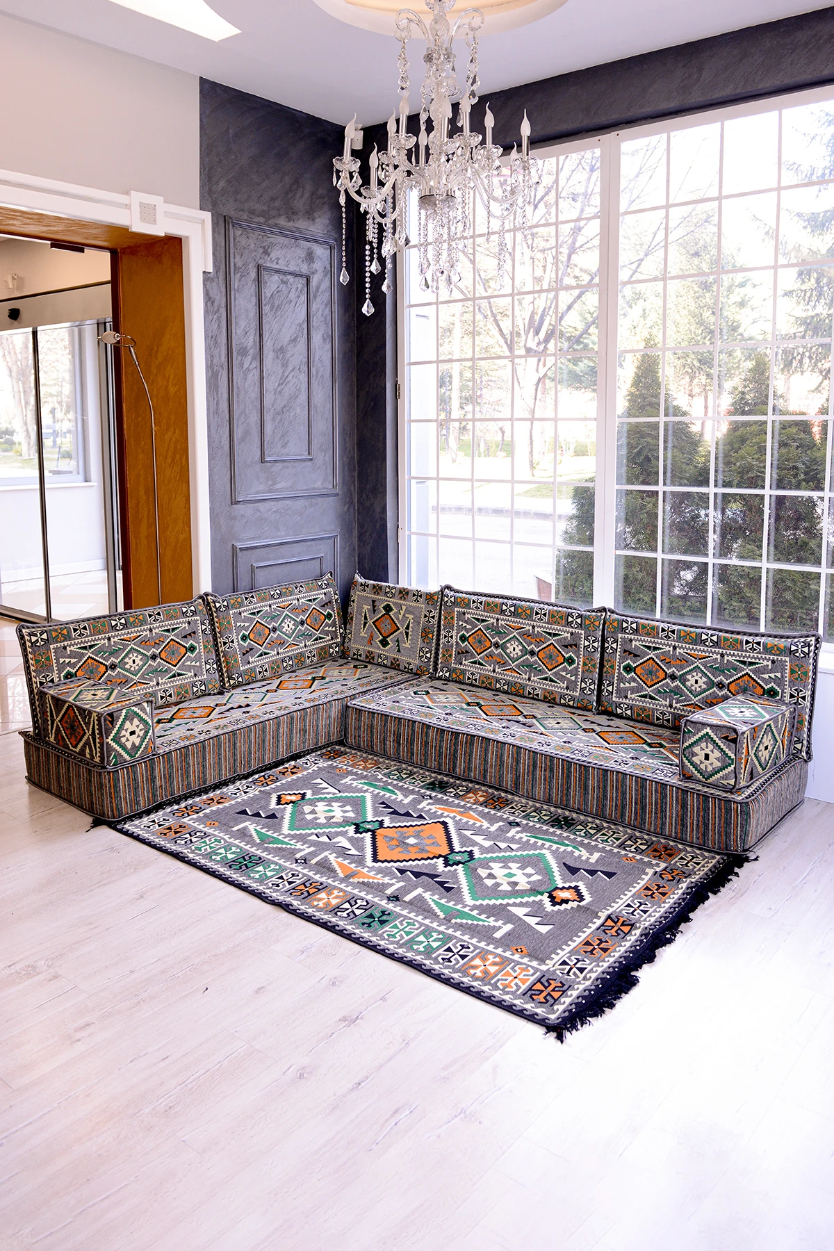 Şark Köşesi Takımı Gri Anadolu Modeli 10 Parça (20 CM MİNDER KALINLIĞI)