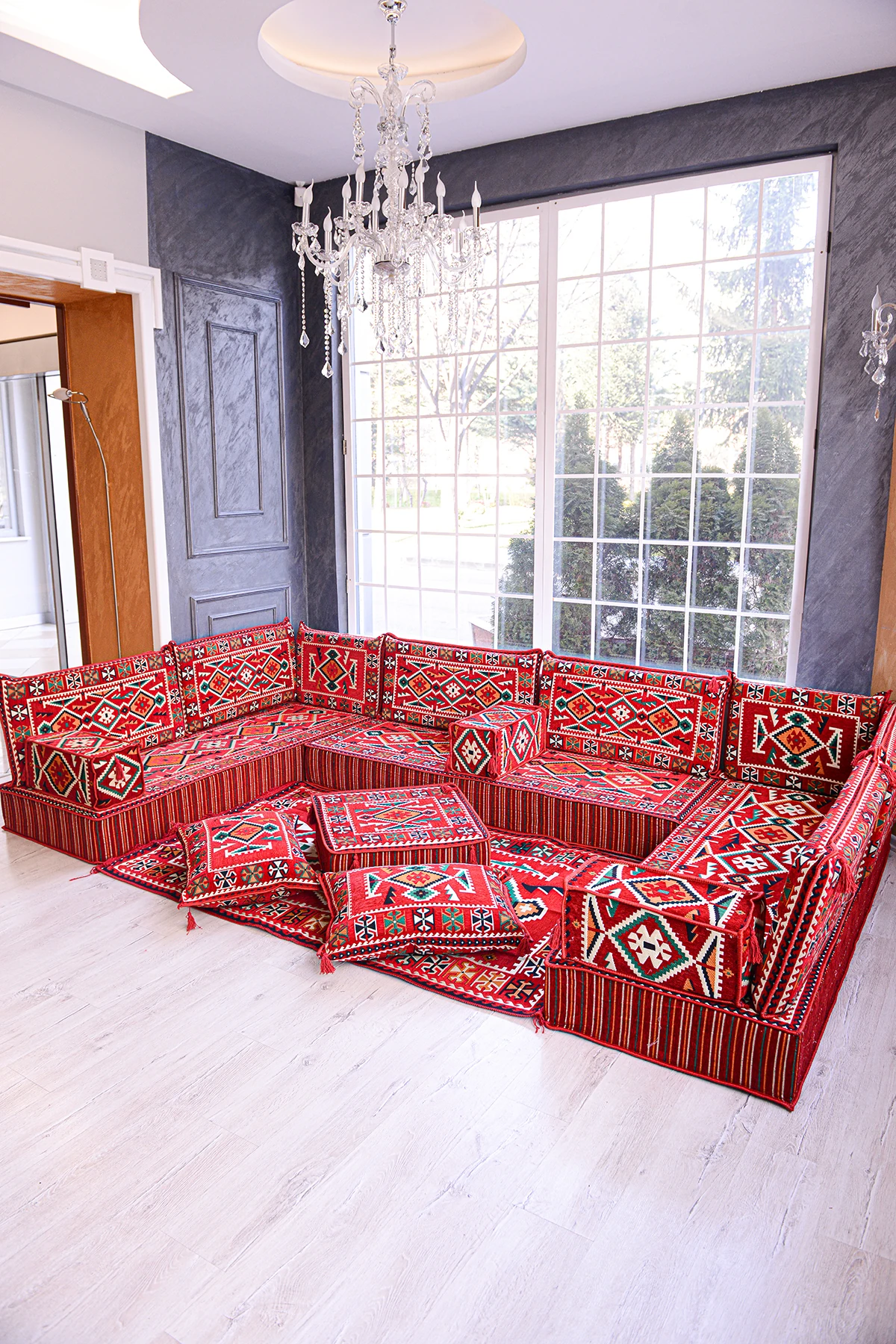 Şark Köşesi Takımı Kırmızı Anadolu Modeli 18 Parça (20 CM MİNDER KALINLIĞI)