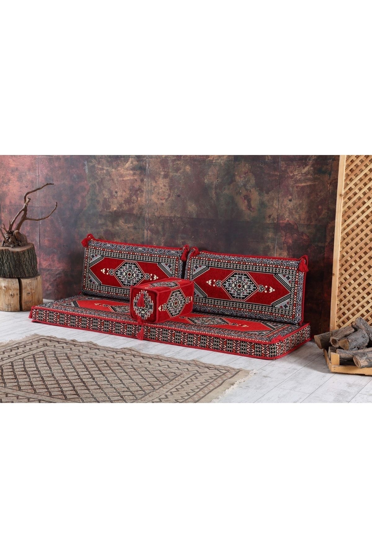 Şark Köşesi Takımı Konsepti Saraylı Modeli Koltuk Takımı Sünger Dahil (18 Parça)