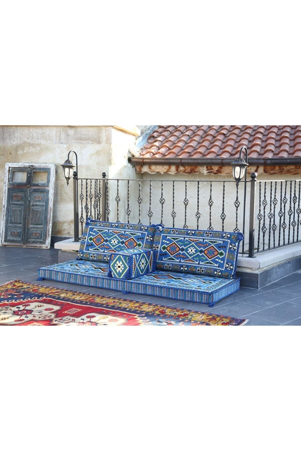 1.kalite Şark Köşesi Takımı Anadolu Mavi Modeli Sünger Dahil (4 Parça)