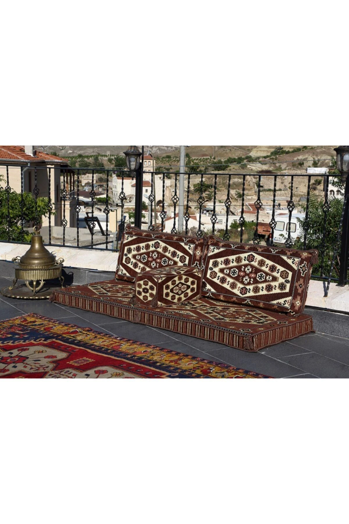 1.kalite Şark Köşesi Takımı Yörük Kahve Modeli Sünger Dahil (4 Parça)