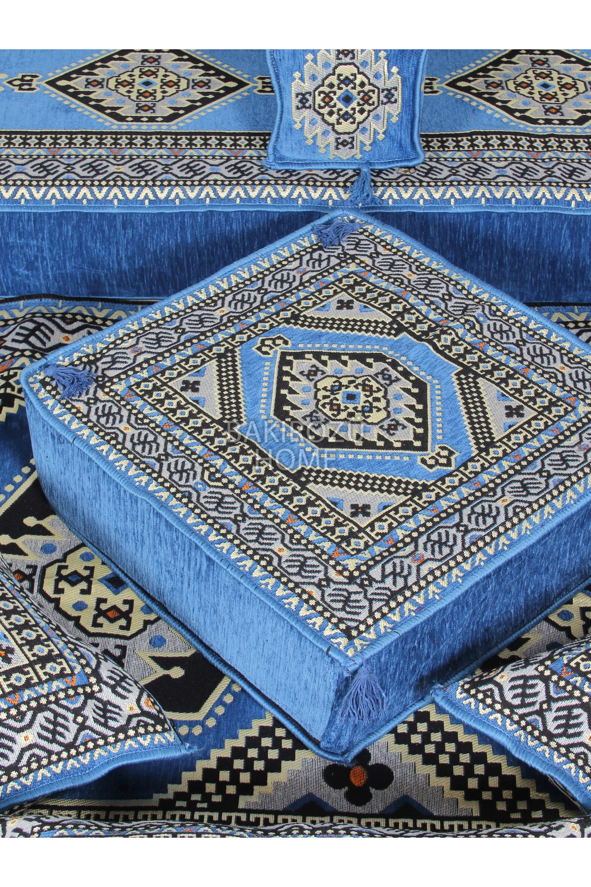 Şark Köşesi Takımı (20 CM MİNDER KALINLIĞI) Mavi Yahyalı Modeli 19 Parça