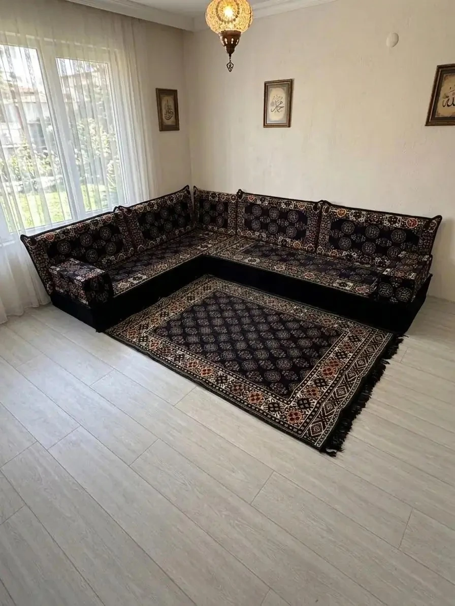 Şark Köşesi Takımı Buhara Lacivert Modeli 10 Parça (20 CM MİNDER KALINLIĞI)