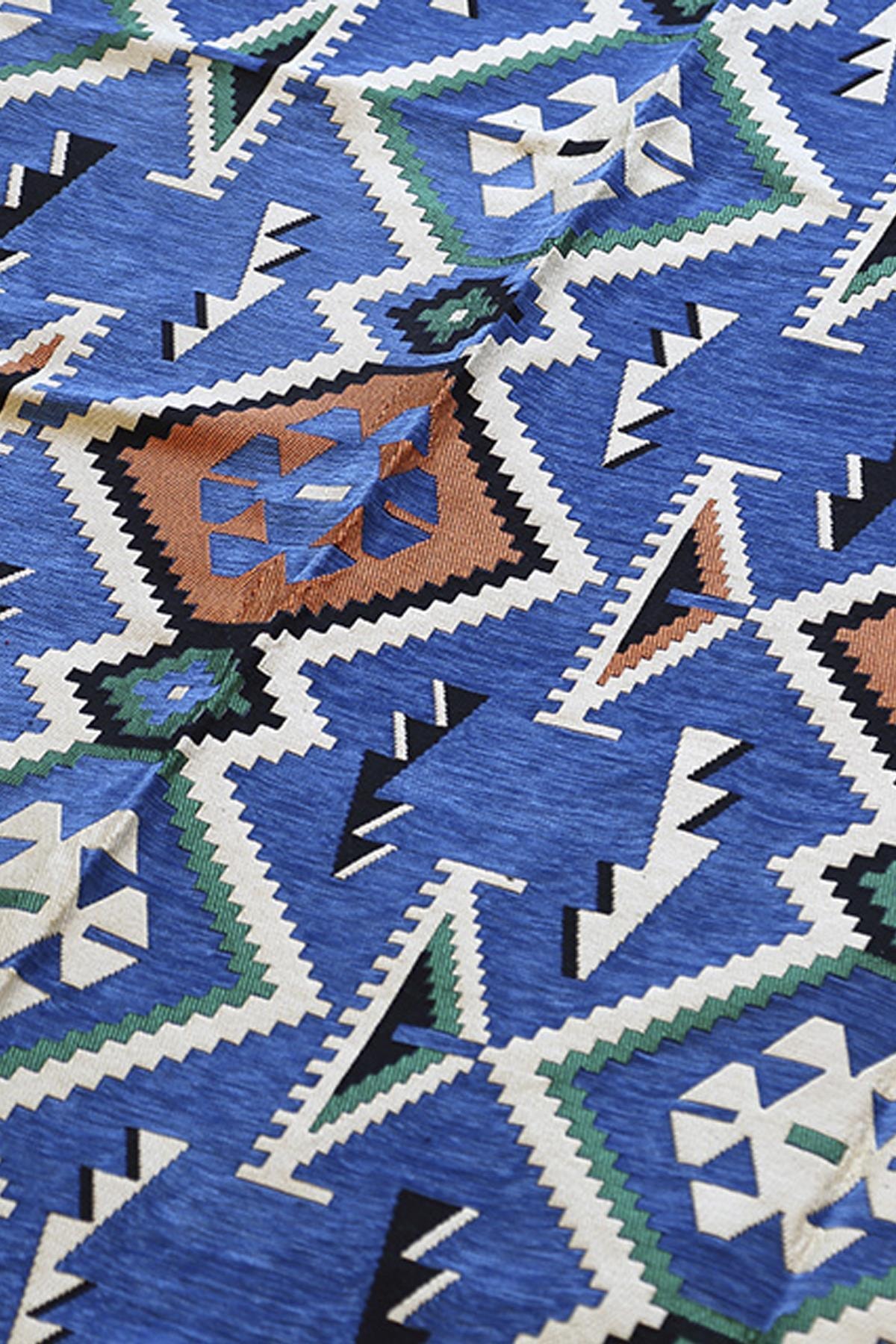 Şark Köşesi Halısı Modelleri Otantik Kilim Anadolu Modeli Mavi