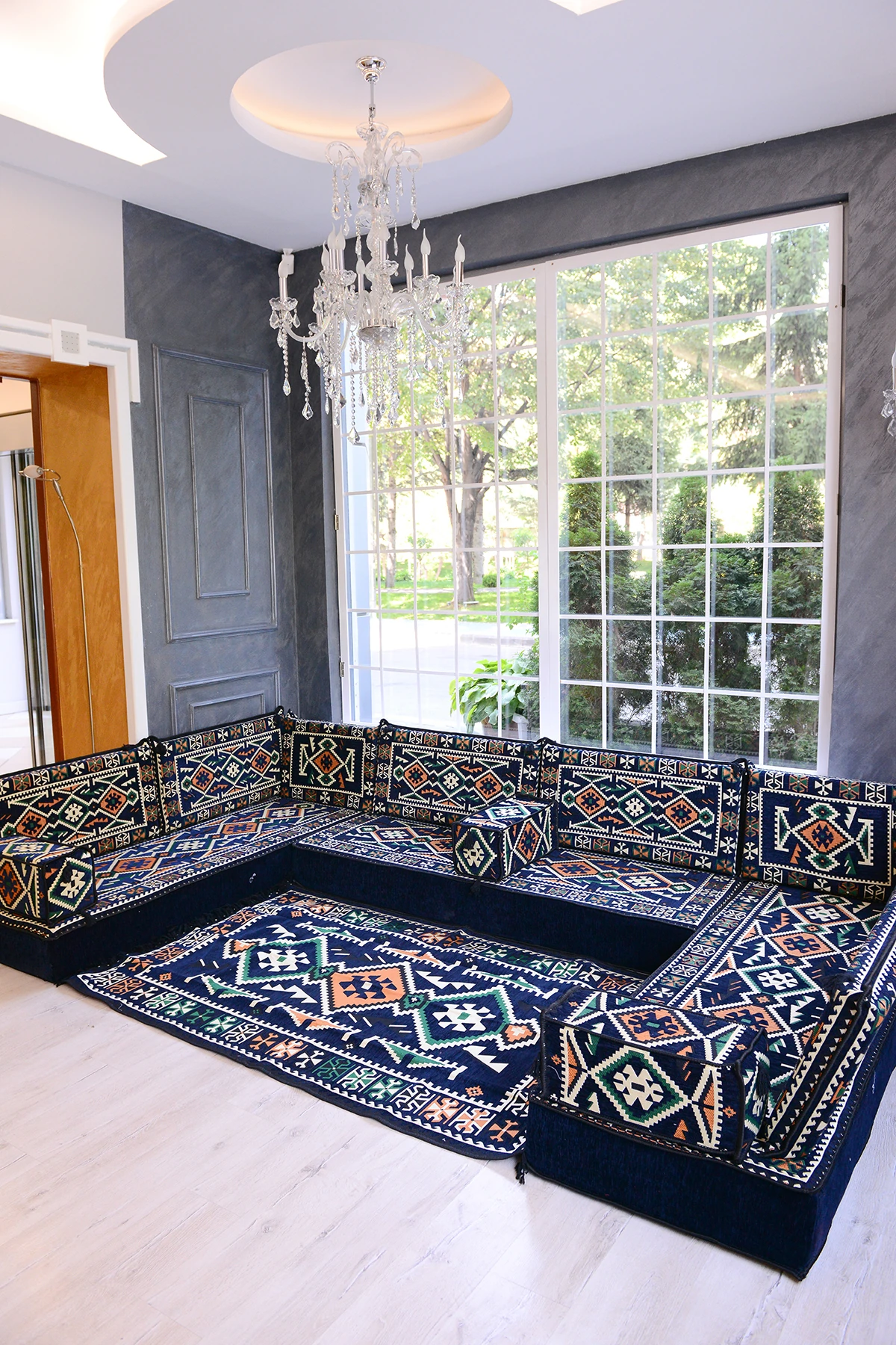 Şark Köşesi Takımı Lacivert Anadolu Modeli 15 Parça (20 CM MİNDER KALINLIĞI)