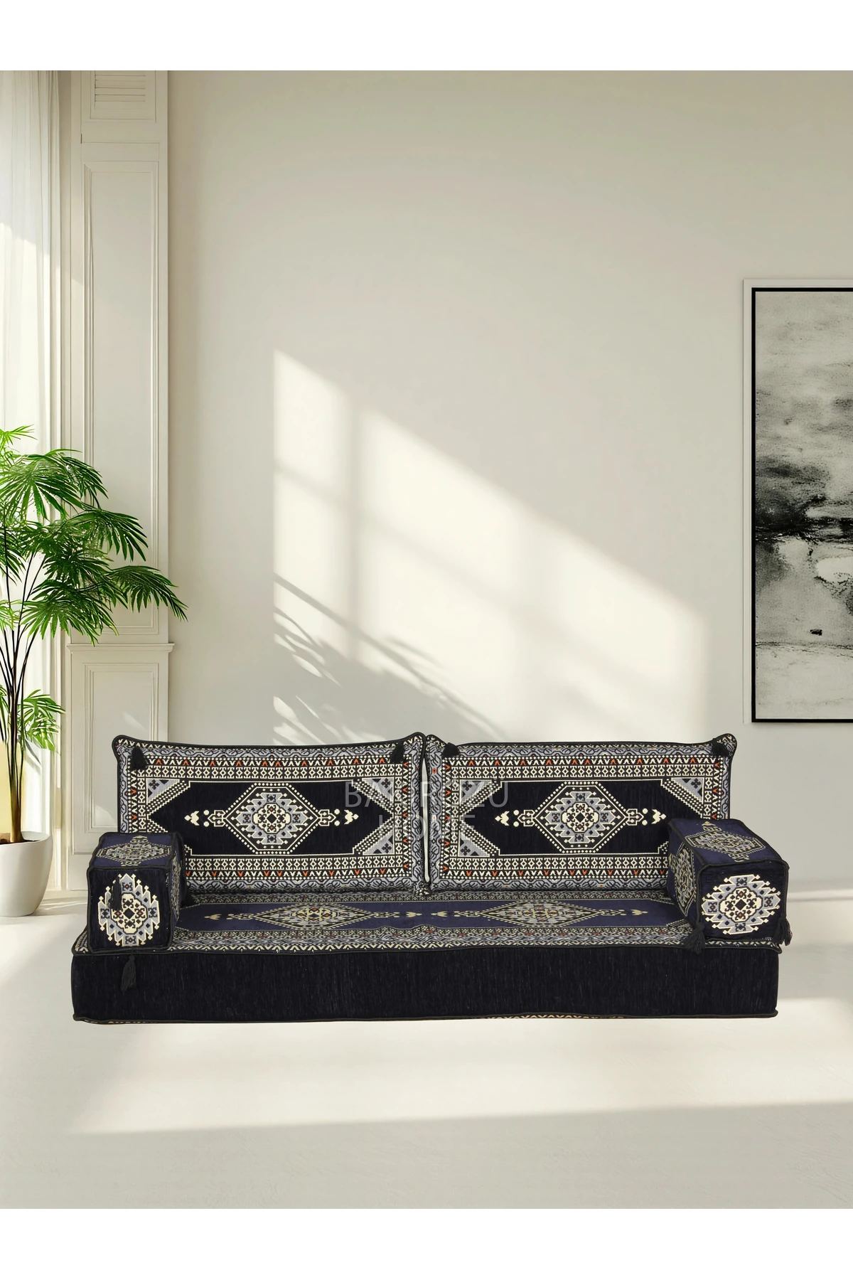 Şark Köşesi Takımı (20 CM MİNDER KALINLIĞI) Bordo Yahyalı Modeli 5 Parça - Lacivert