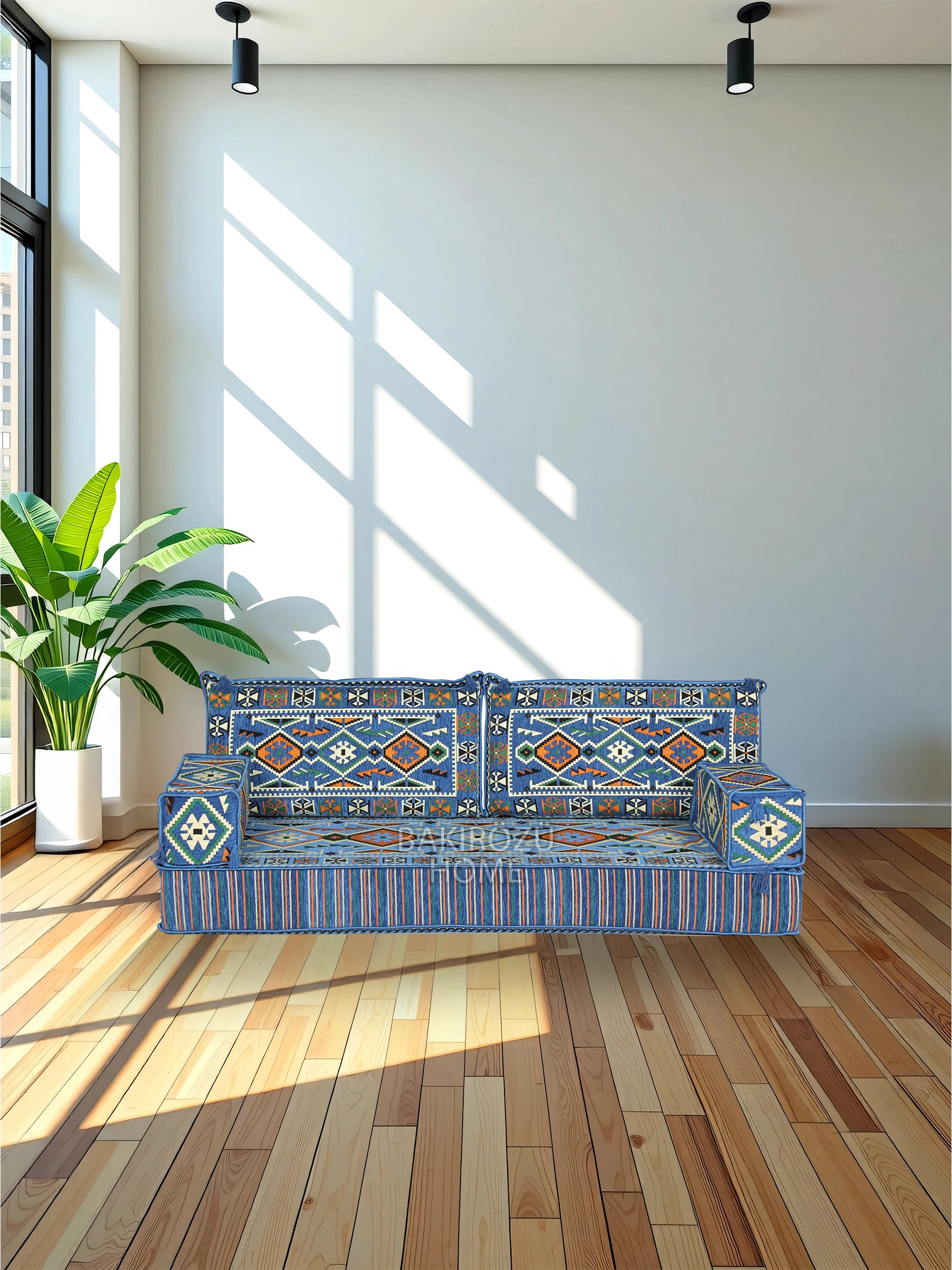 Şark Köşesi Takımı (20 CM MİNDER KALINLIĞI) Mavi Anadolu Modeli 5 Parça