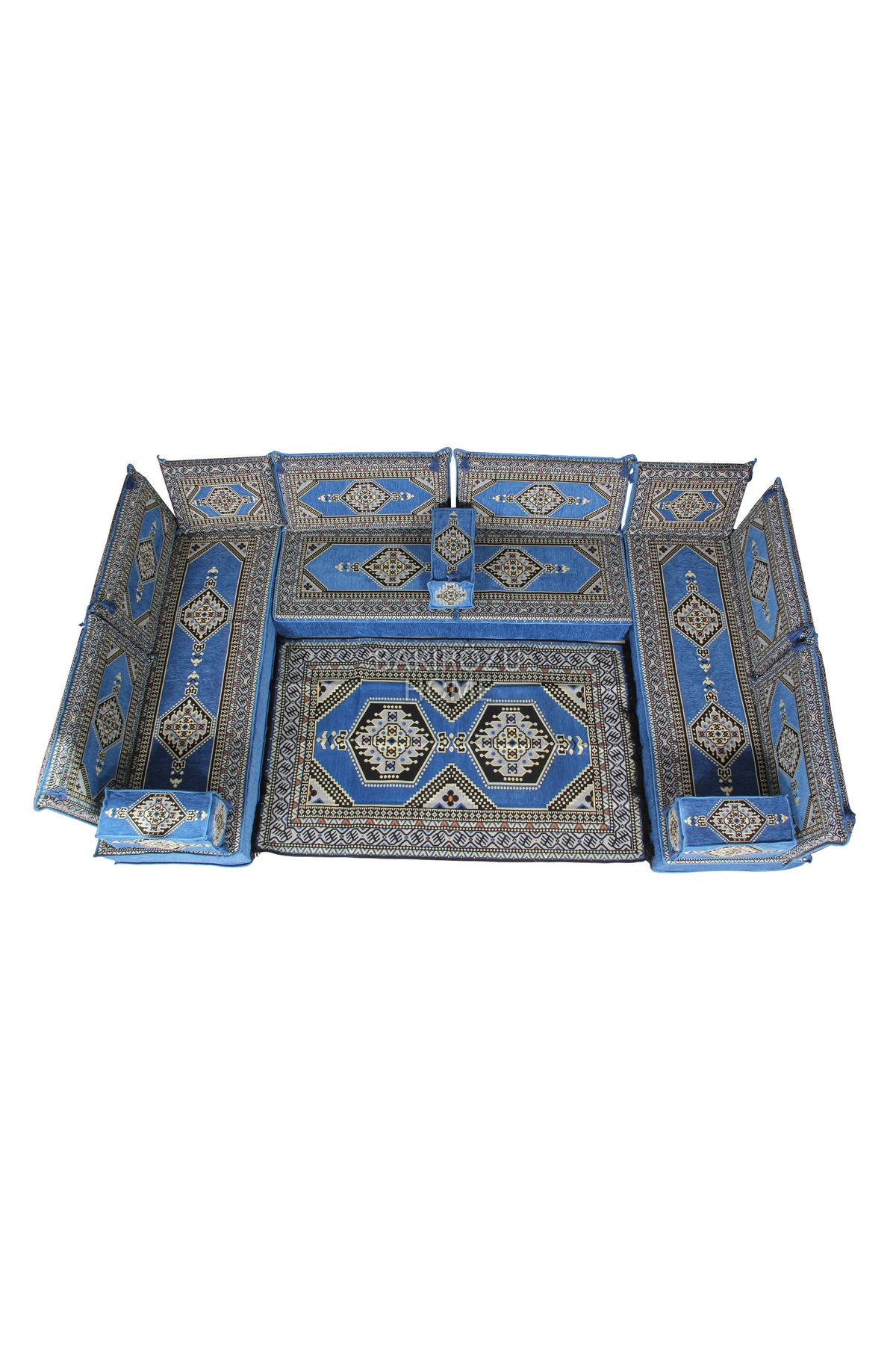 Şark Köşesi Takımı (20 CM MİNDER KALINLIĞI) Mavi Yahyalı Modeli 15 Parça - Mavi