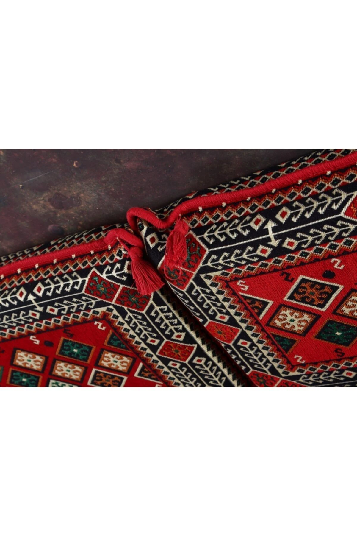 1.kalite Şark Köşesi Takımı Şili Kırmızı Modeli Sünger Dahil (4 Parça)