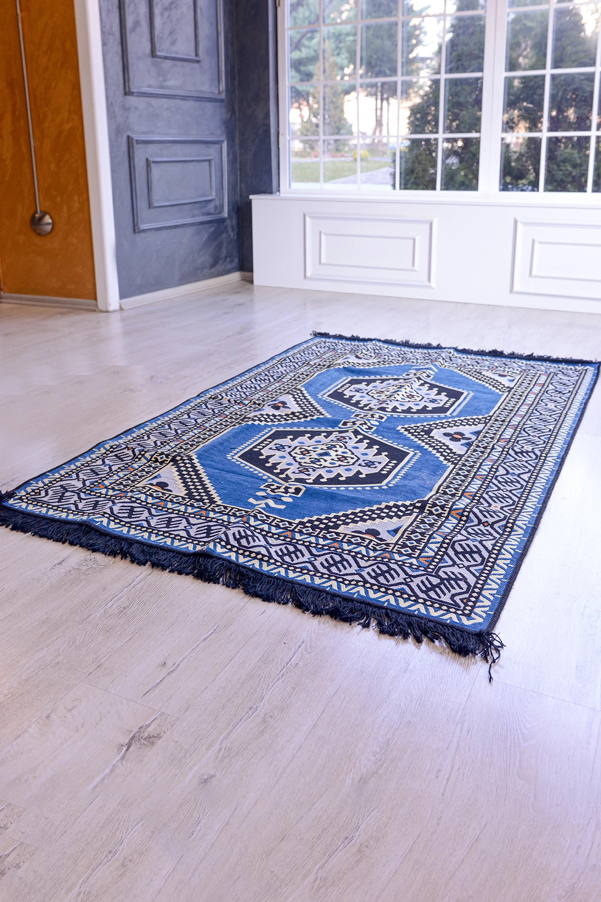 Şark Köşesi Halısı Modelleri Otantik Kilim Yahyalı Mavi