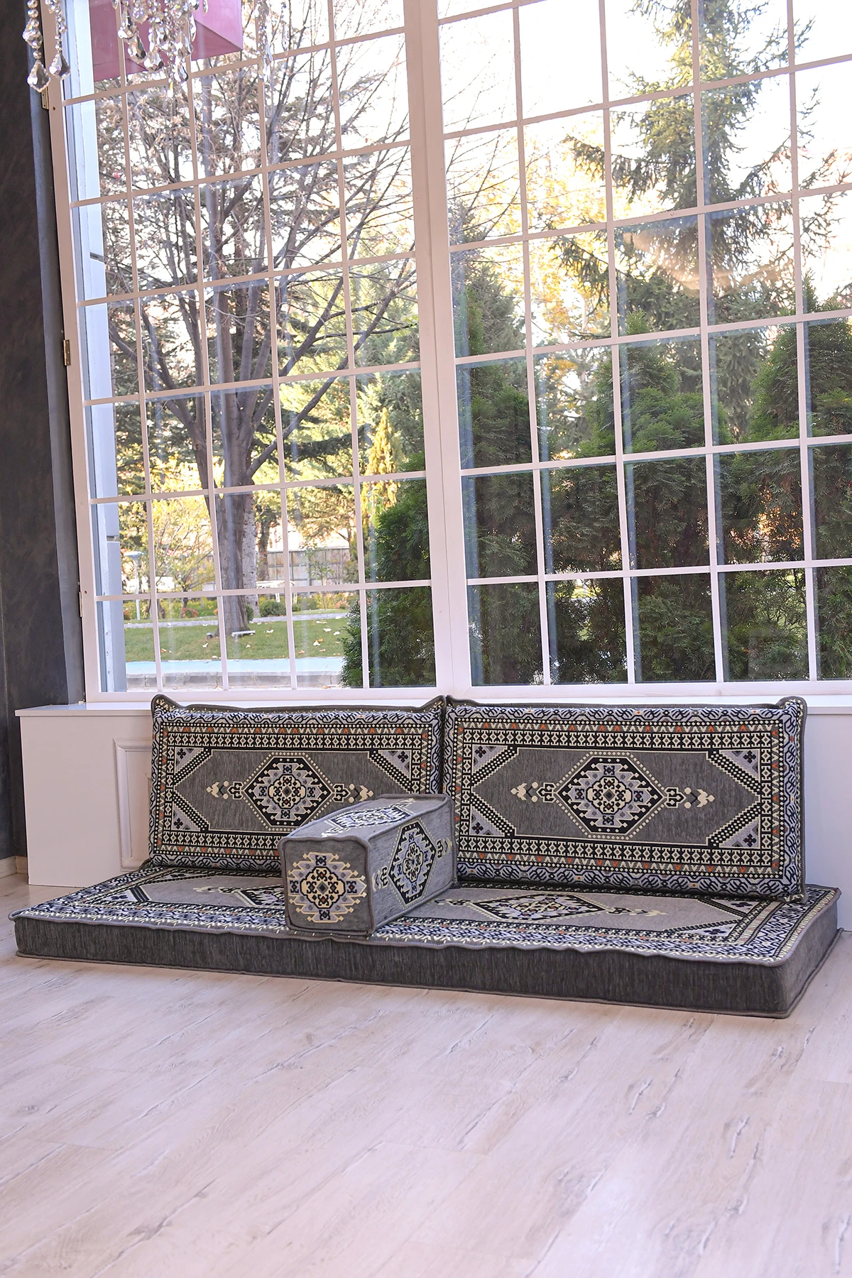 Şark Köşesi Takımı Yahyalı Gri Modeli Sünger Dahil (4 Parça)