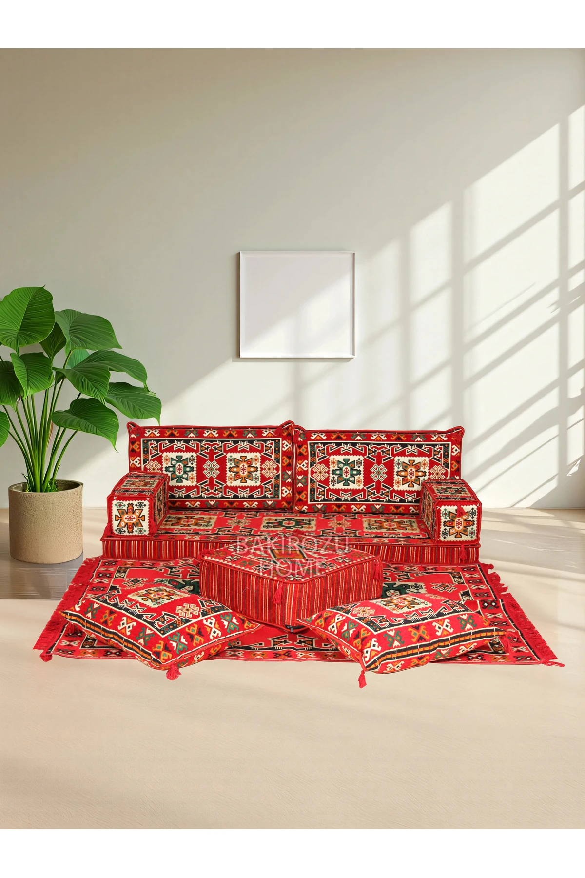 Şark Köşesi Takımı Konsepti Kırmızı Bergama Modeli