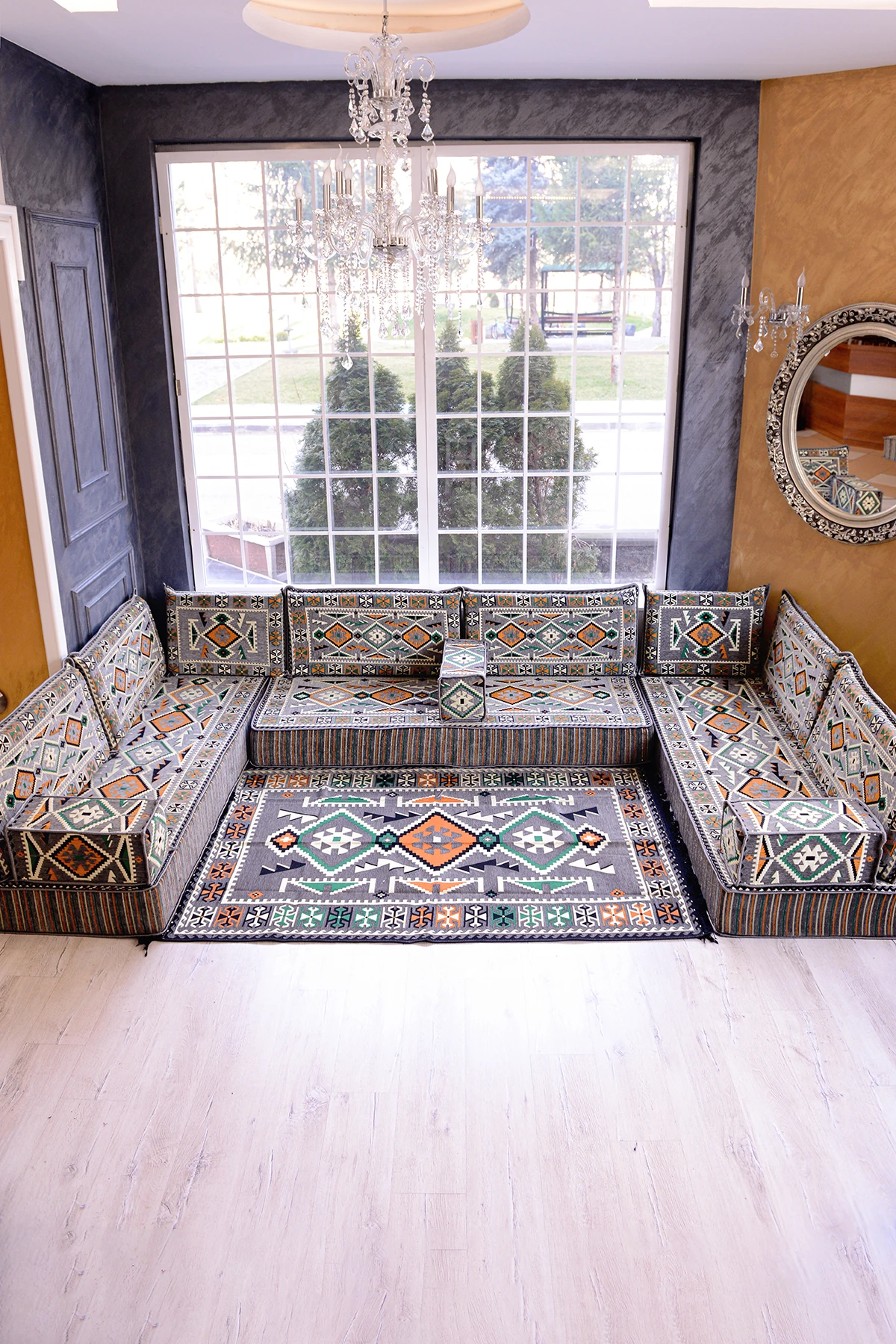 Şark Köşesi Takımı Gri Anadolu Modeli 15 Parça (20 CM MİNDER KALINLIĞI)