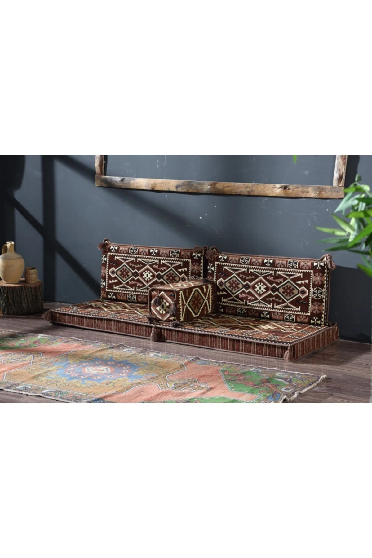 1.kalite Şark Köşesi Takımı Anadolu Kahve Modeli Sünger Dahil (4 Parça)