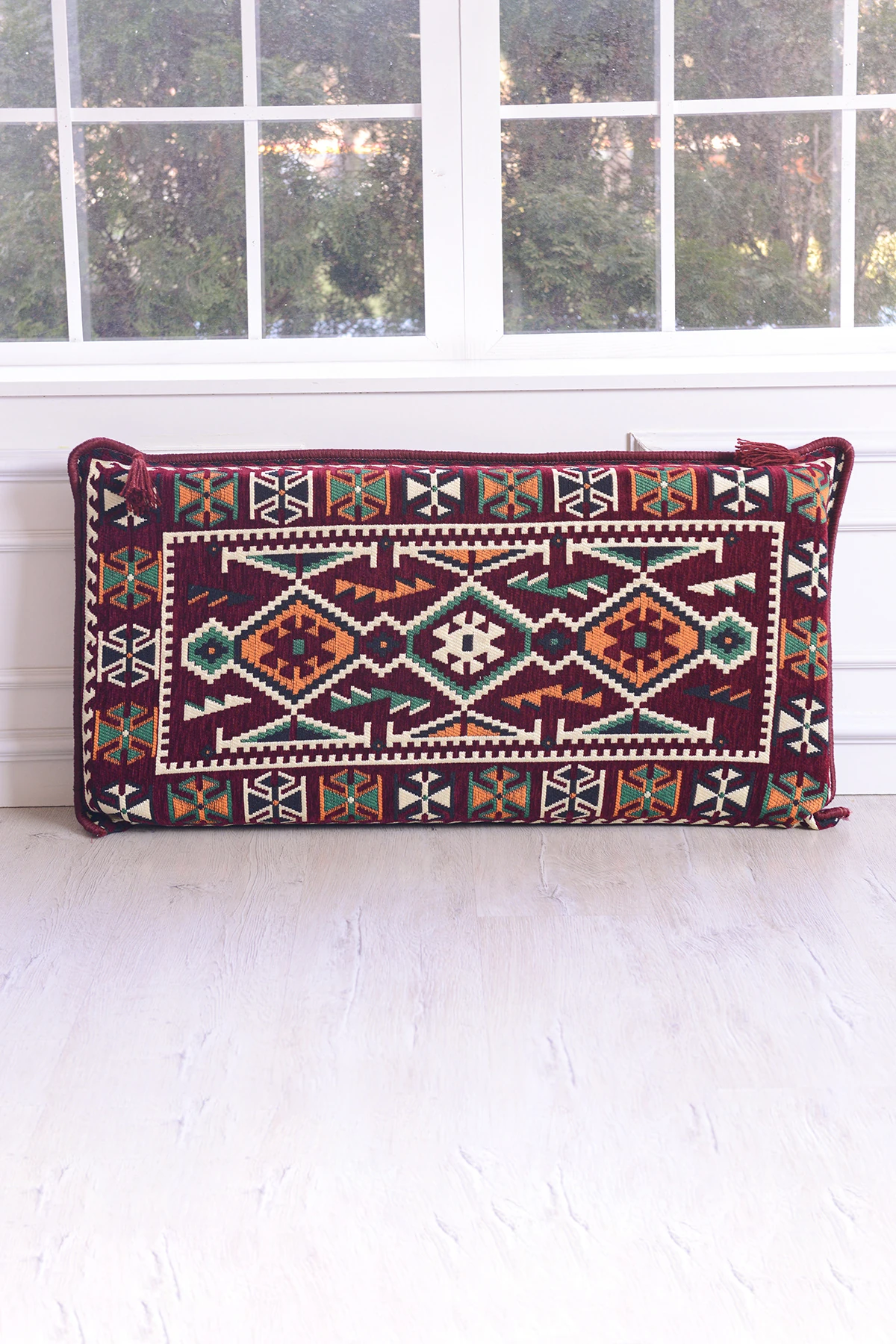 Şark Köşesi Takımı Sırt Dayama Yastığı Anadolu Bordo Modeli (sünger Dahil) 40 X 90 X 10 Cm