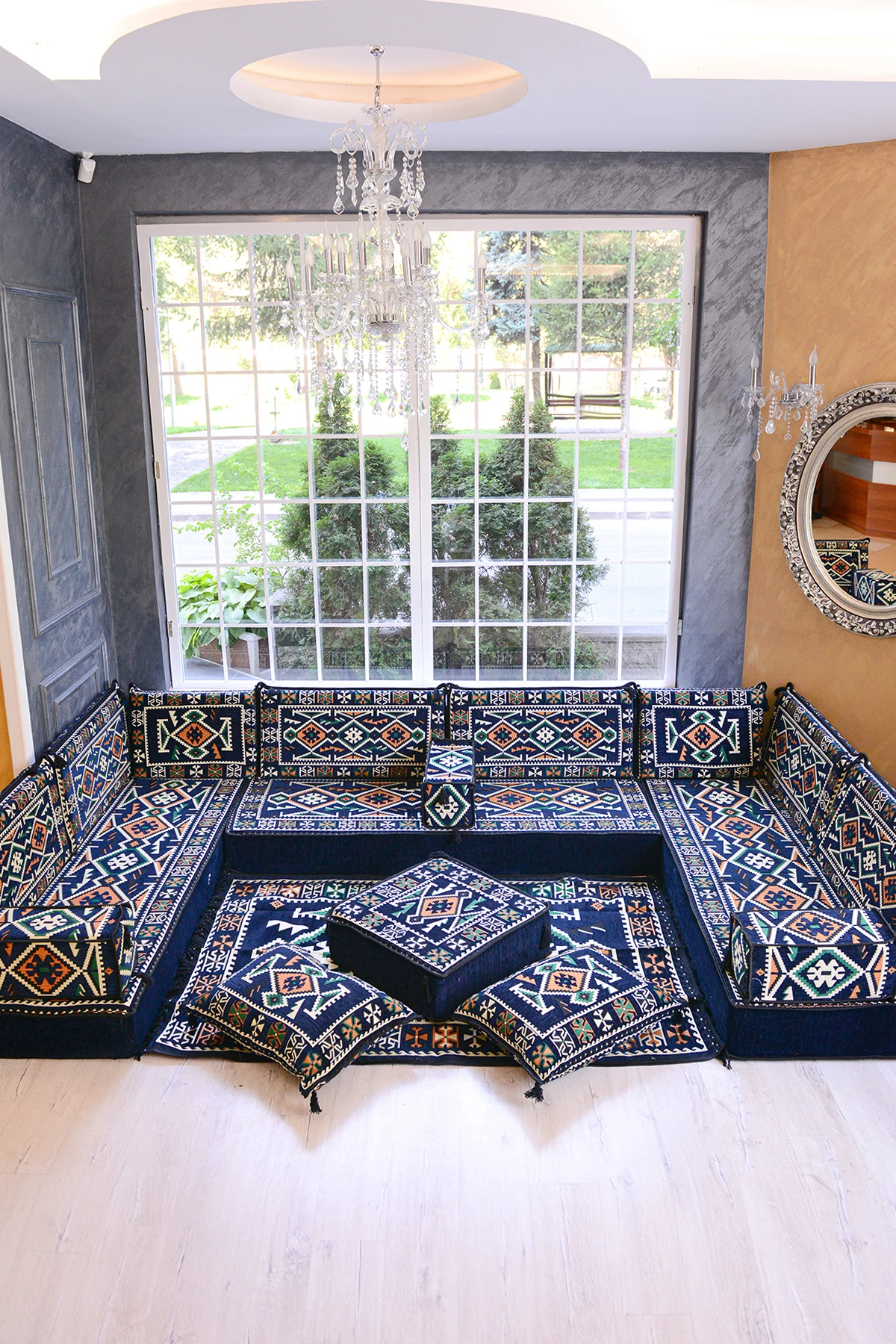 Şark Köşesi Takımı Lacivert Anadolu Modeli 18 Parça (20 CM MİNDER KALINLIĞI)