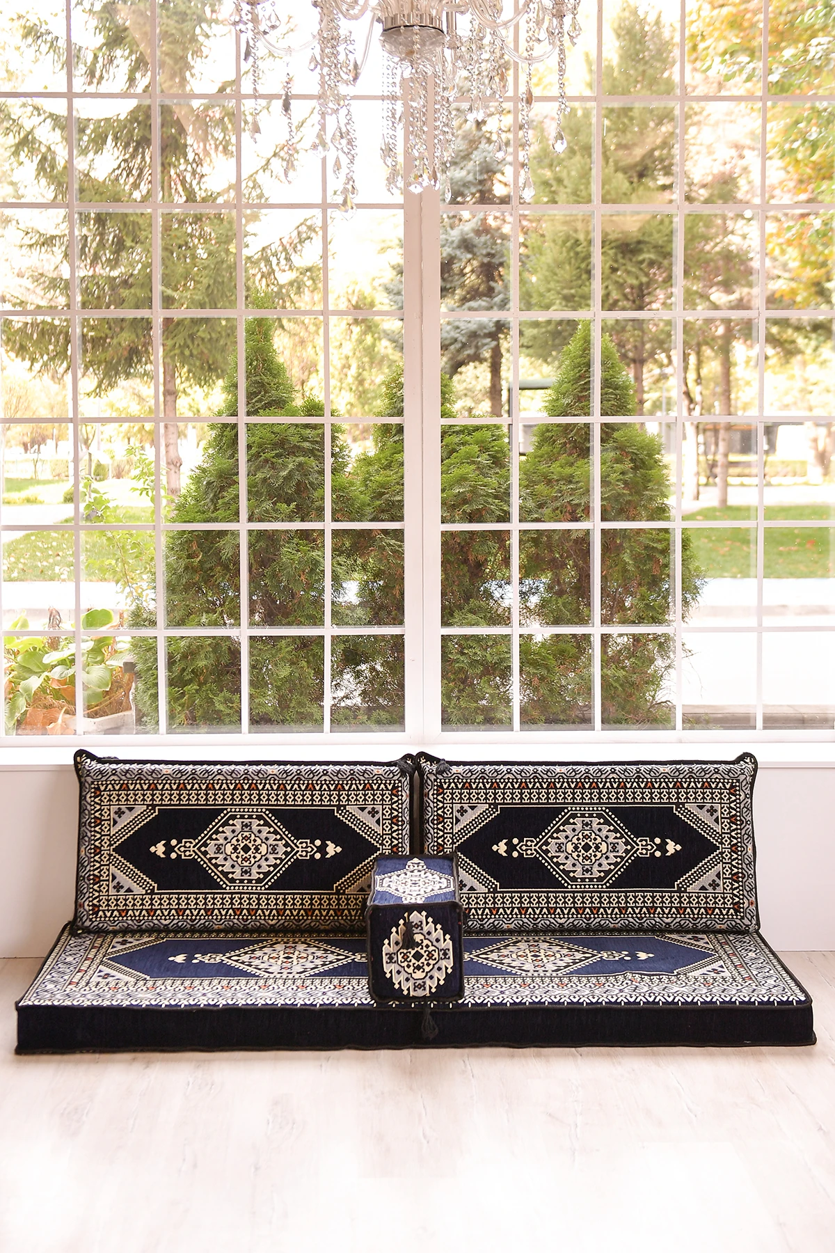 Şark Köşesi Takımı Yahyalı Lacivert Modeli Sünger Dahil (4 Parça)