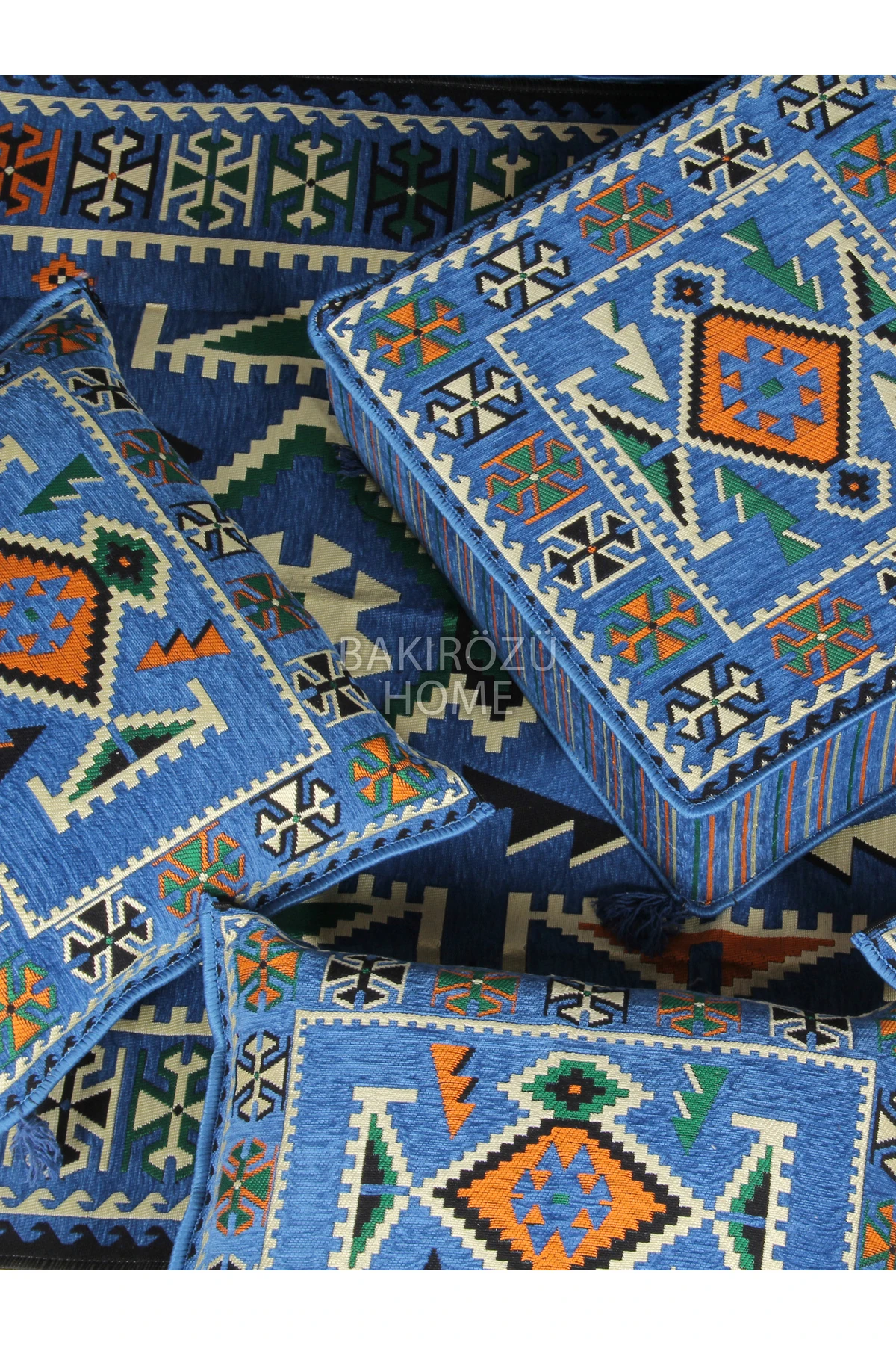 Şark Köşesi Takımı (20 CM MİNDER KALINLIĞI) Mavi Anadolu Modeli 14 Parça