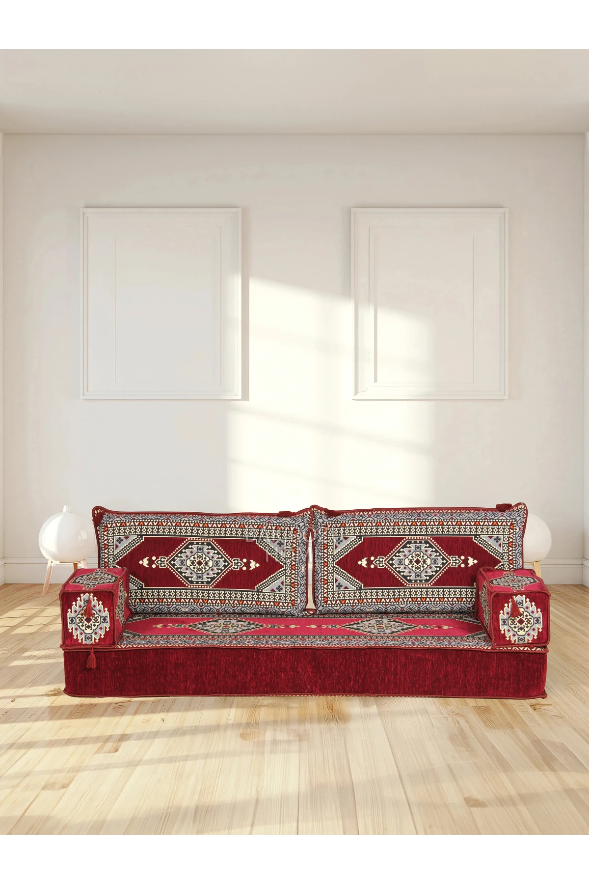 Şark Köşesi Takımı (20 CM MİNDER KALINLIĞI) Bordo Yahyalı Modeli 5 Parça - bordo