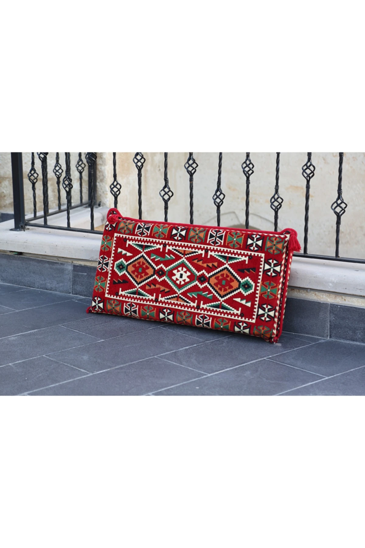 Şark Köşesi Takımı Sırt Dayama Yastığı Anadolu Kırmızı Modeli (sünger Dahil) 40 X 90 X 10 Cm