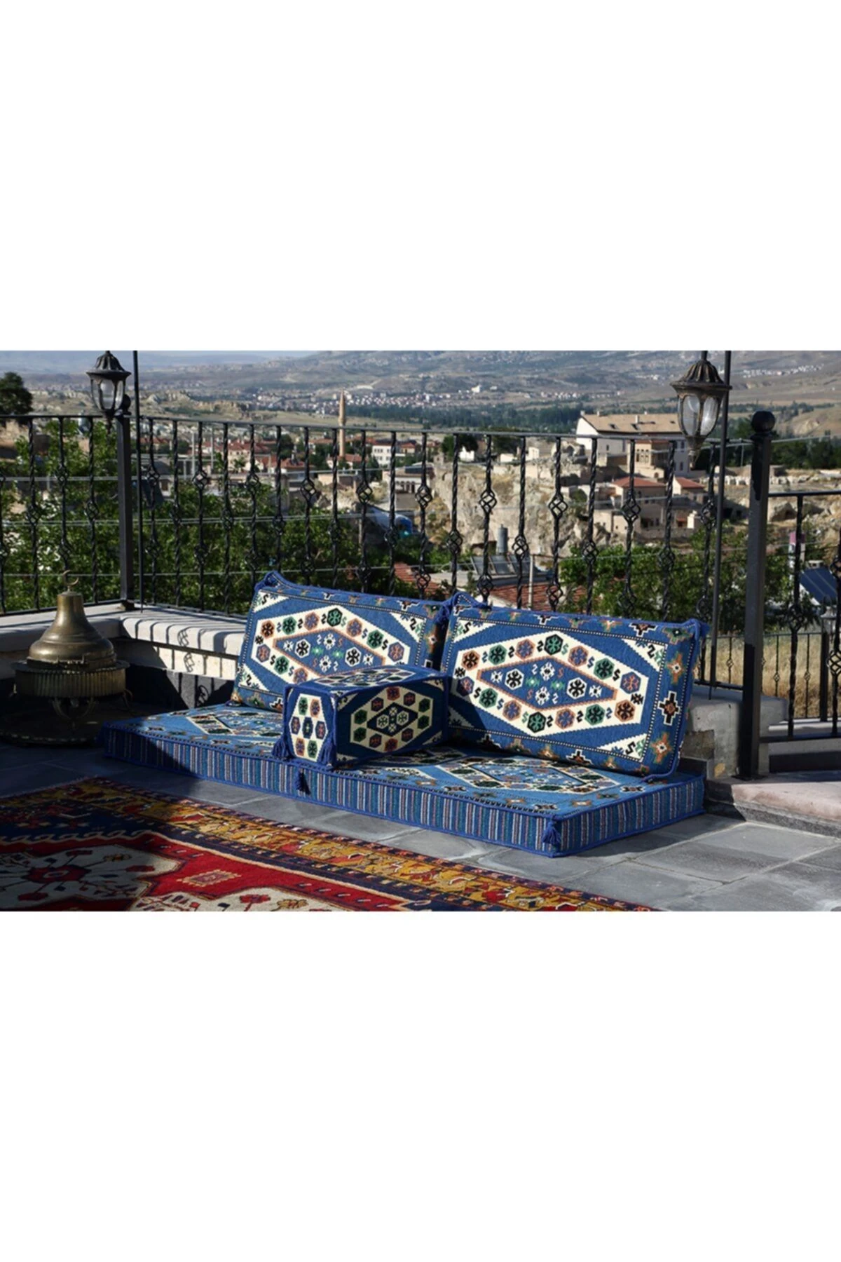 1.kalite Şark Köşesi Takımı Yörük Mavi Modeli Sünger Dahil (4 Parça)