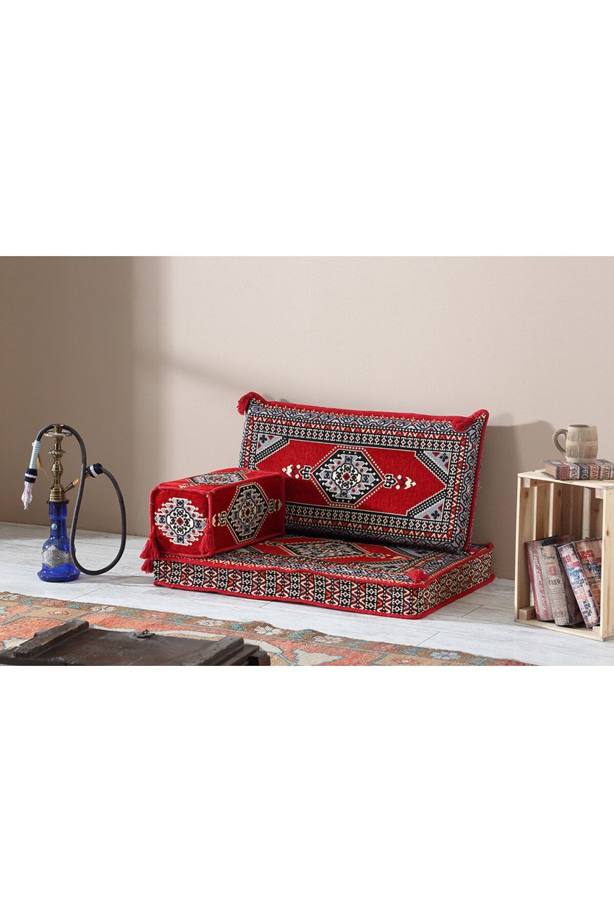 Şark Köşesi Takımı , 95 Cm Yer Minderi Takımı (sünger Dahil) Yahyalı Modeli (3 Parça)