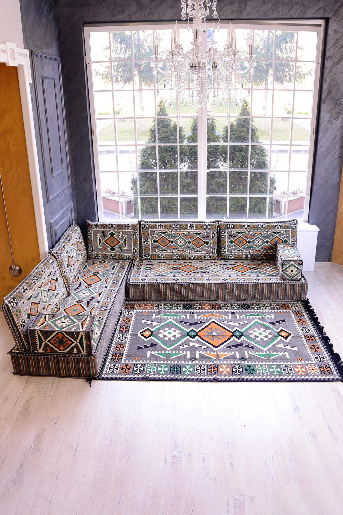 Şark Köşesi Takımı Gri Anadolu Modeli 10 Parça (20 CM MİNDER KALINLIĞI)