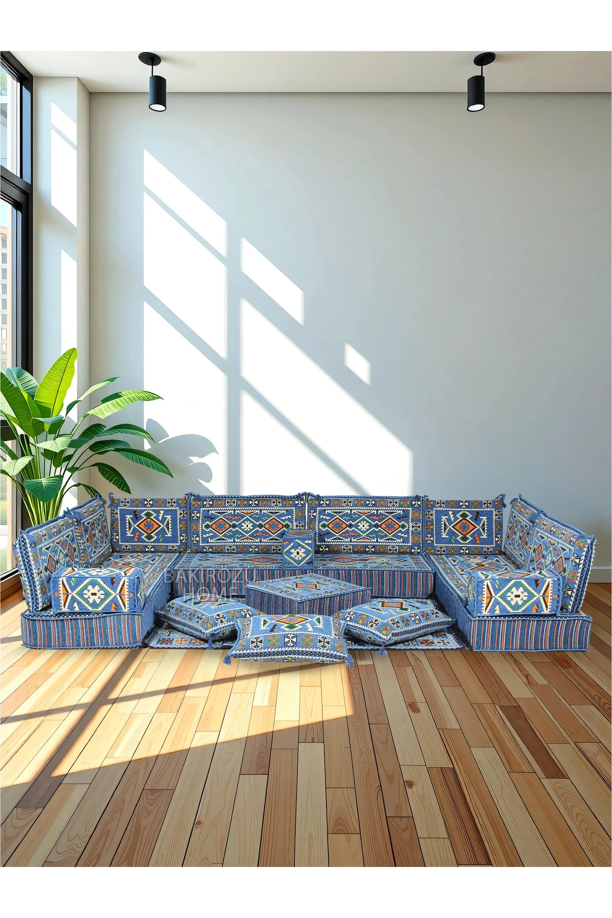 Şark Köşesi Takımı (20 CM MİNDER KALINLIĞI) Mavi Anadolu Modeli 19 Parça