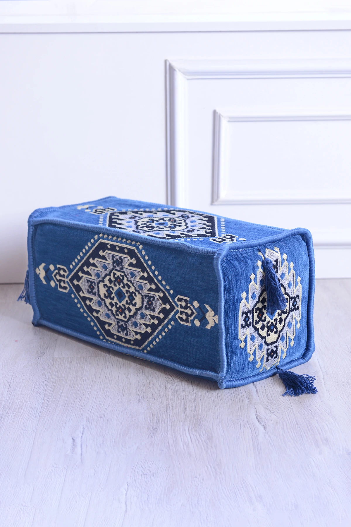 Şark Köşesi Takımı Kol Dayama Minderi Mavi Yahyalı Modeli (22 x 22 x 50 cm)