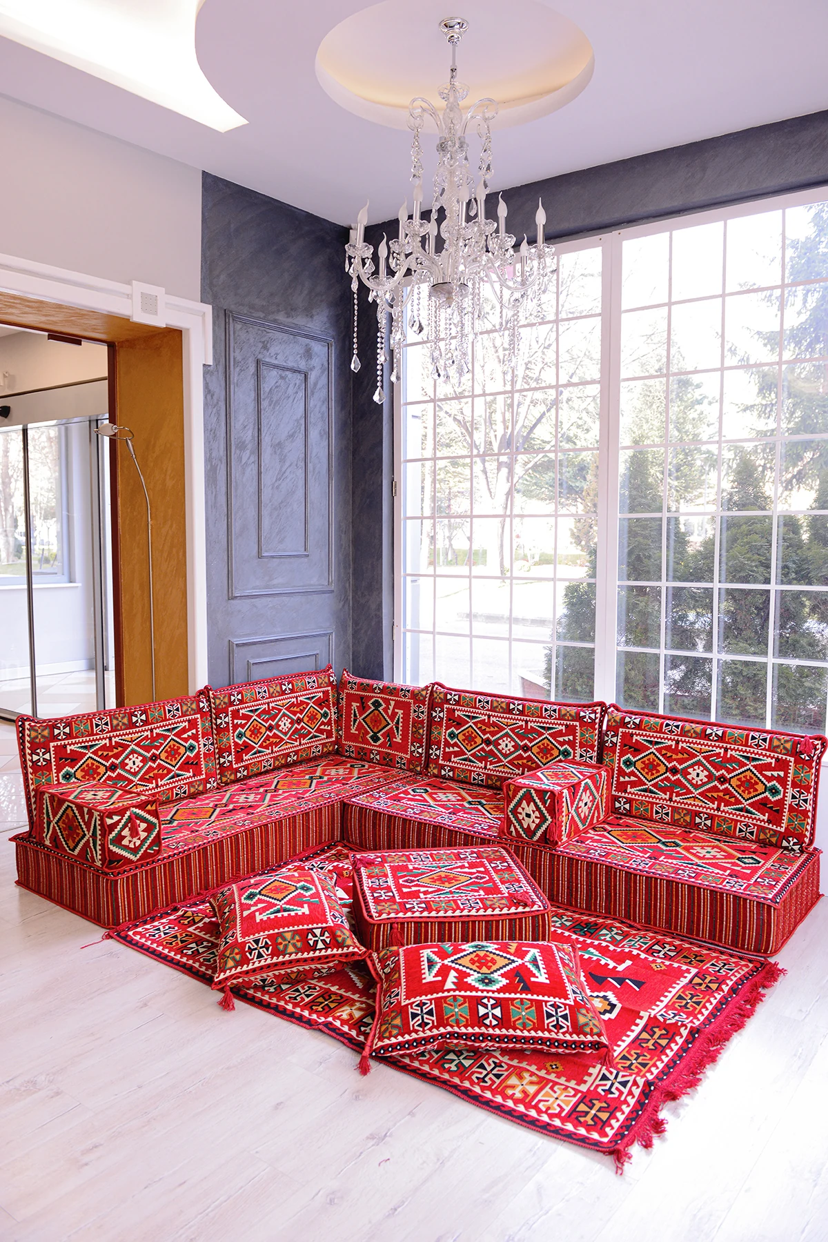 Şark Köşesi Takımı Kırmızı Anadolu Modeli 13 Parça (20 CM MİNDER KALINLIĞI)