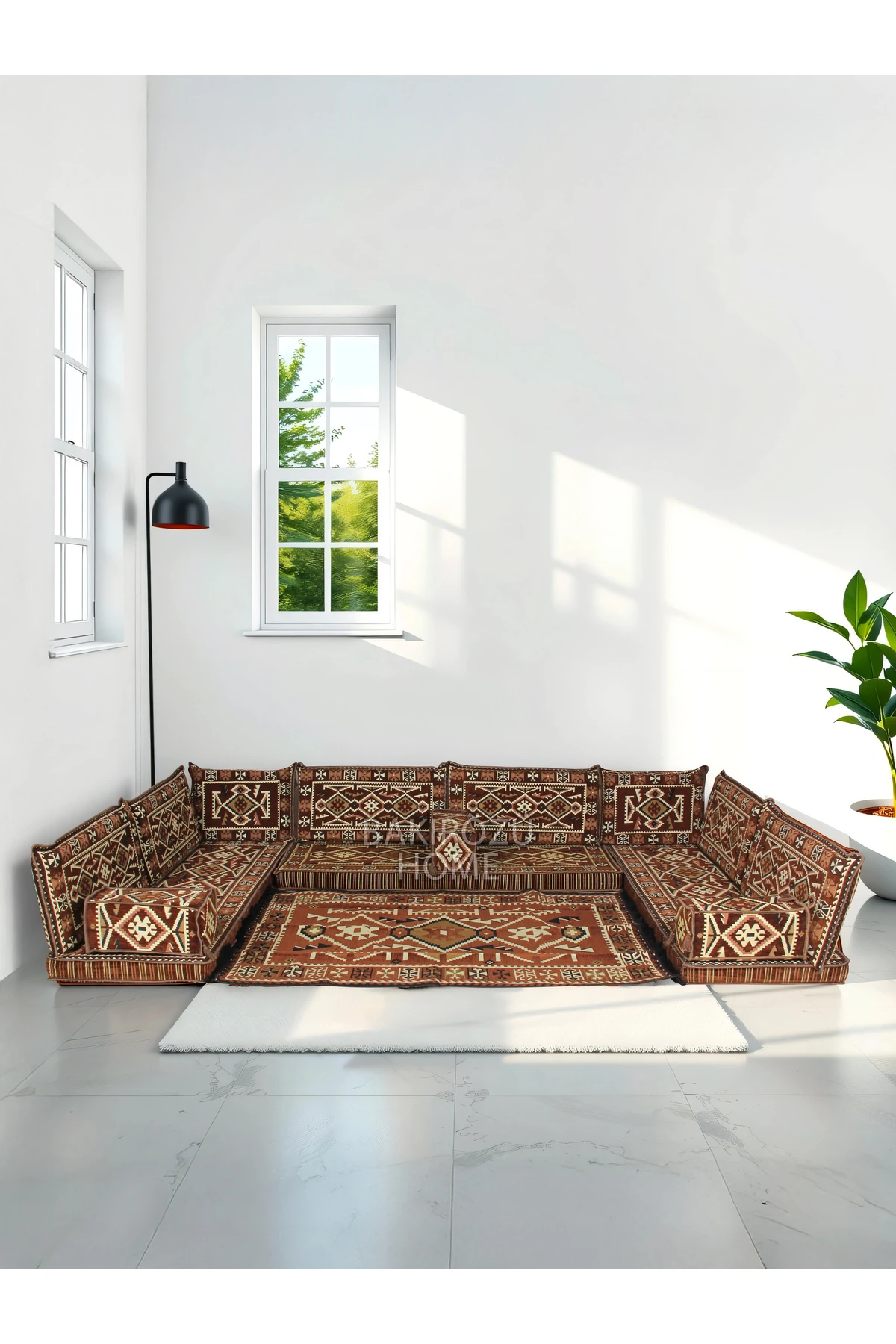 Şark Köşesi Takımı Kahve Anadolu Modeli Koltuk Takımı Sünger Dahil 15 Parça