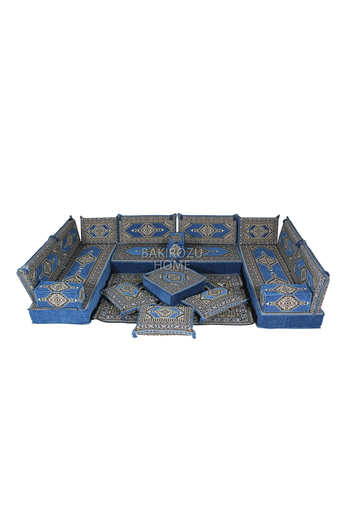 Şark Köşesi Takımı (20 CM MİNDER KALINLIĞI) Mavi Yahyalı Modeli 19 Parça