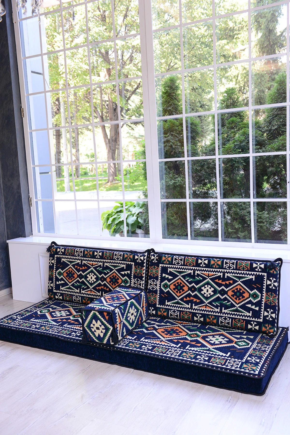 1.kalite Şark Köşesi Takımı Anadolu Lacivert Modeli Sünger Dahil (4 Parça)