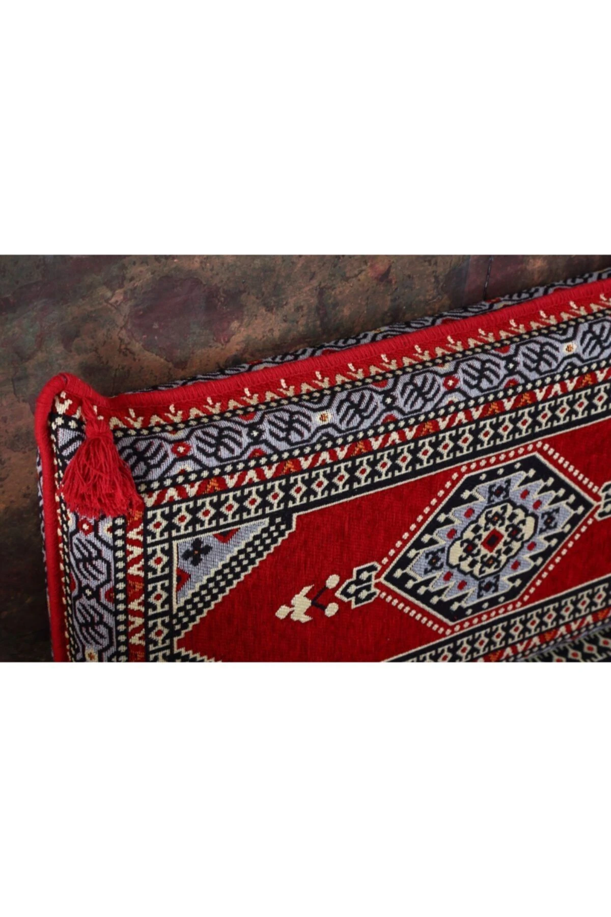 Şark Köşesi Takımı Yahyalı Kırmızı Modeli Sünger Dahil (4 Parça)